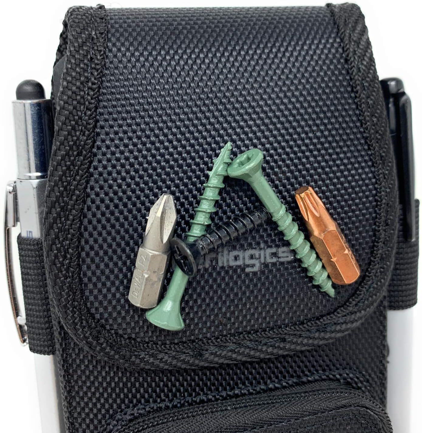 Perilogics Phone Holster with Magnetic Cover, Belt Clip Pouch Fits iPhone 17 Pro Max, 16 Pro Max, 16 Plus and Other Pro Max/Plus Models with Case Installed, with Zipper Storage & Card Pocket