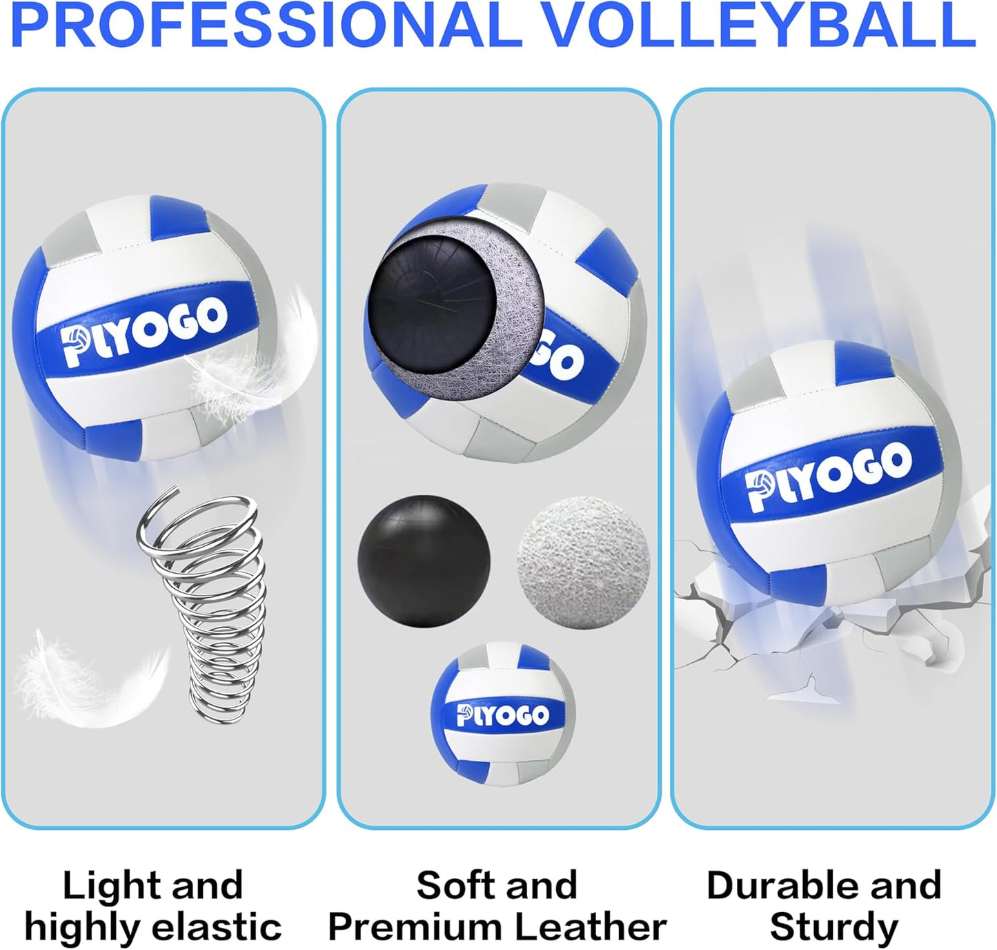 Volleyball Net for Backyard, Professional Portable Outdoor Heavy Duty Volleyball Net Set with Adjustable Aluminum Poles, Anti-Sag Design, Double Tension Adjuster for Beach, Grass |1680D Bag