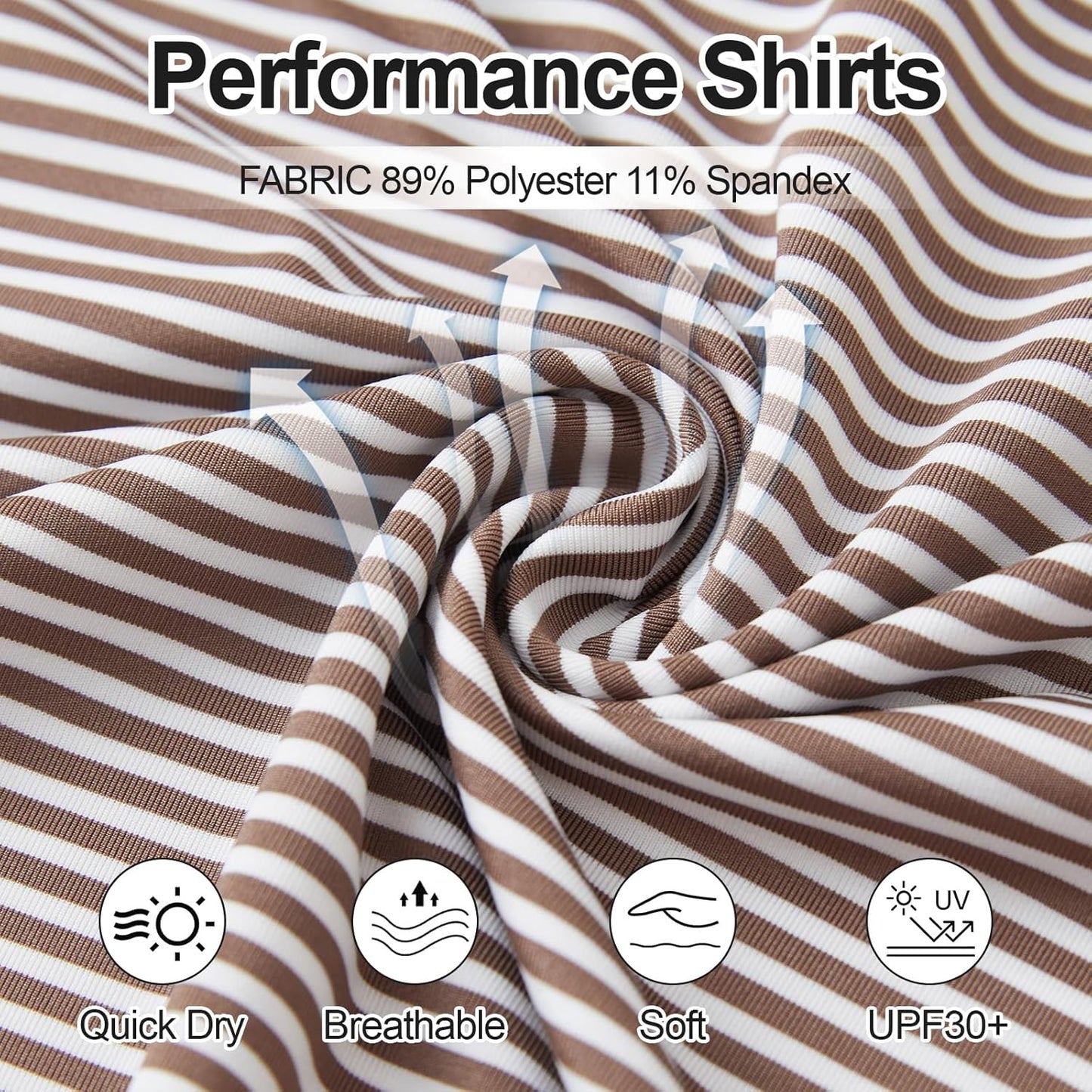 Golf Shirts for Men - Moisture Wicking Short Sleeve Performance Sport Casual Striped Collared Mens Polo Shirt