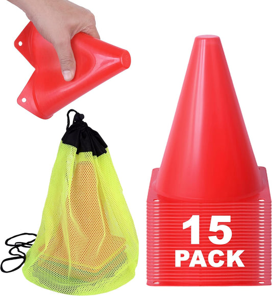 Cones for Sports Training, 7 Inches Tall & Visible, Durable and Easy to Handle Sports Cones, Ideal for All Kinds of Training Cones Activities and Field Practice Sport