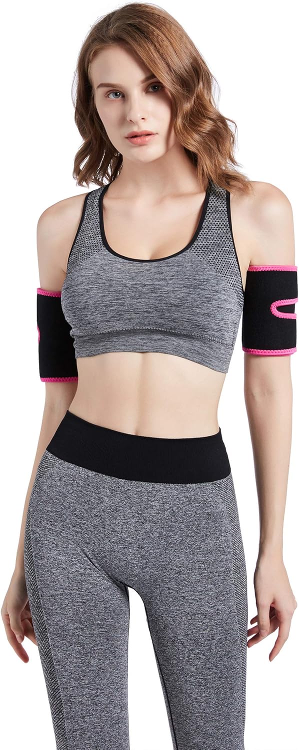 Bakerdani Hot Sweat Neoprene Compression Arm Sauna Sleeves Slimmer Bands Wraps Arm Trimmers for Men & Women (a Pair)