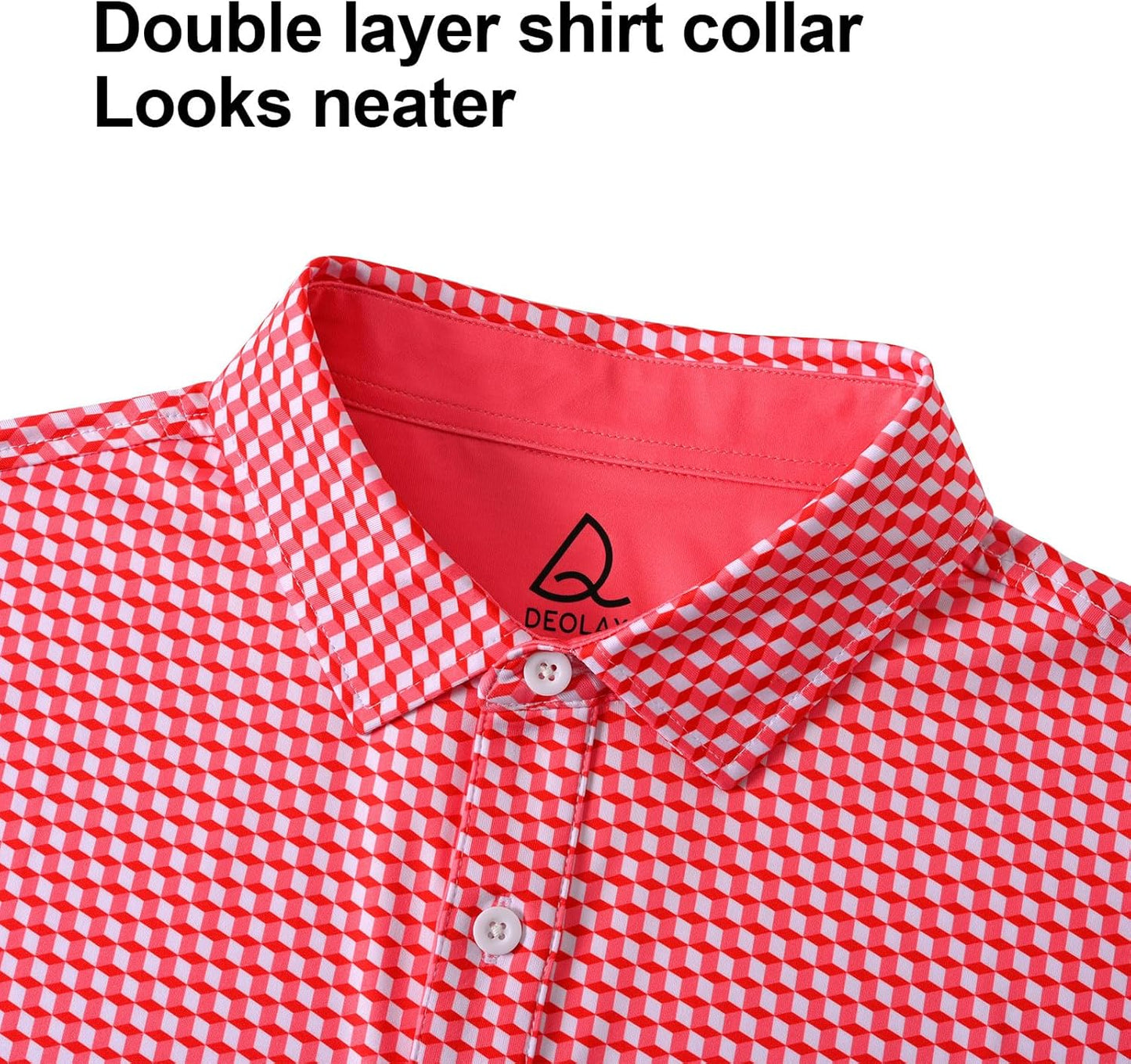 DEOLAX Mens Polo Shirts Fashion Print Mens Golf Shirt Dry Fit Mens Golf Polo Short Sleeve Quick Dry Funny Golf Shirt for Men