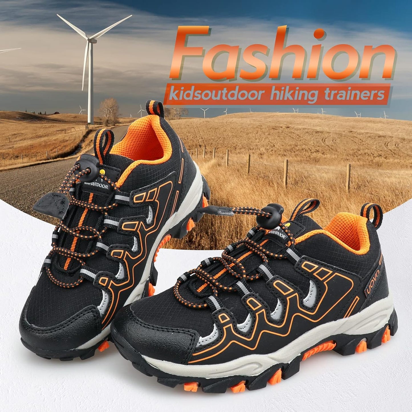 Boys Girls Hiking Trail Shoes Waterproof Slip Resistant Outdoor Trekking Walking Running Sneakers(Little/Big Kids)