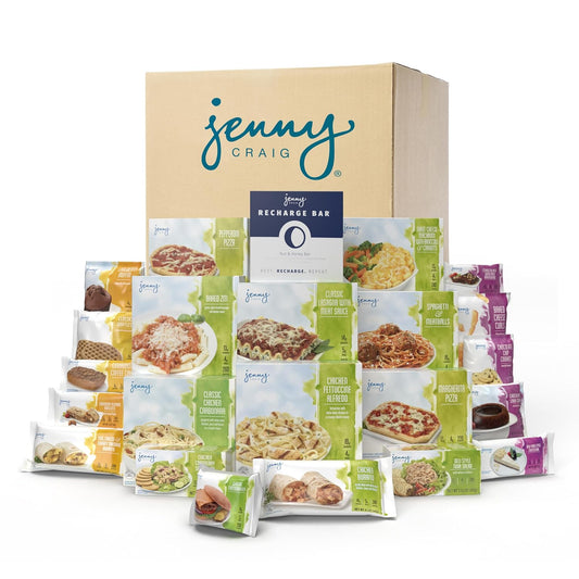 Jenny Craig 7-Day Meal Kit – Frozen Meal Kit Includes 28 Meals and 7 Recharge Bars - Enjoy Breakfasts, Lunches, Dinners, Snacks, Desserts, and the REVOLUTIONARY Recharge Bar