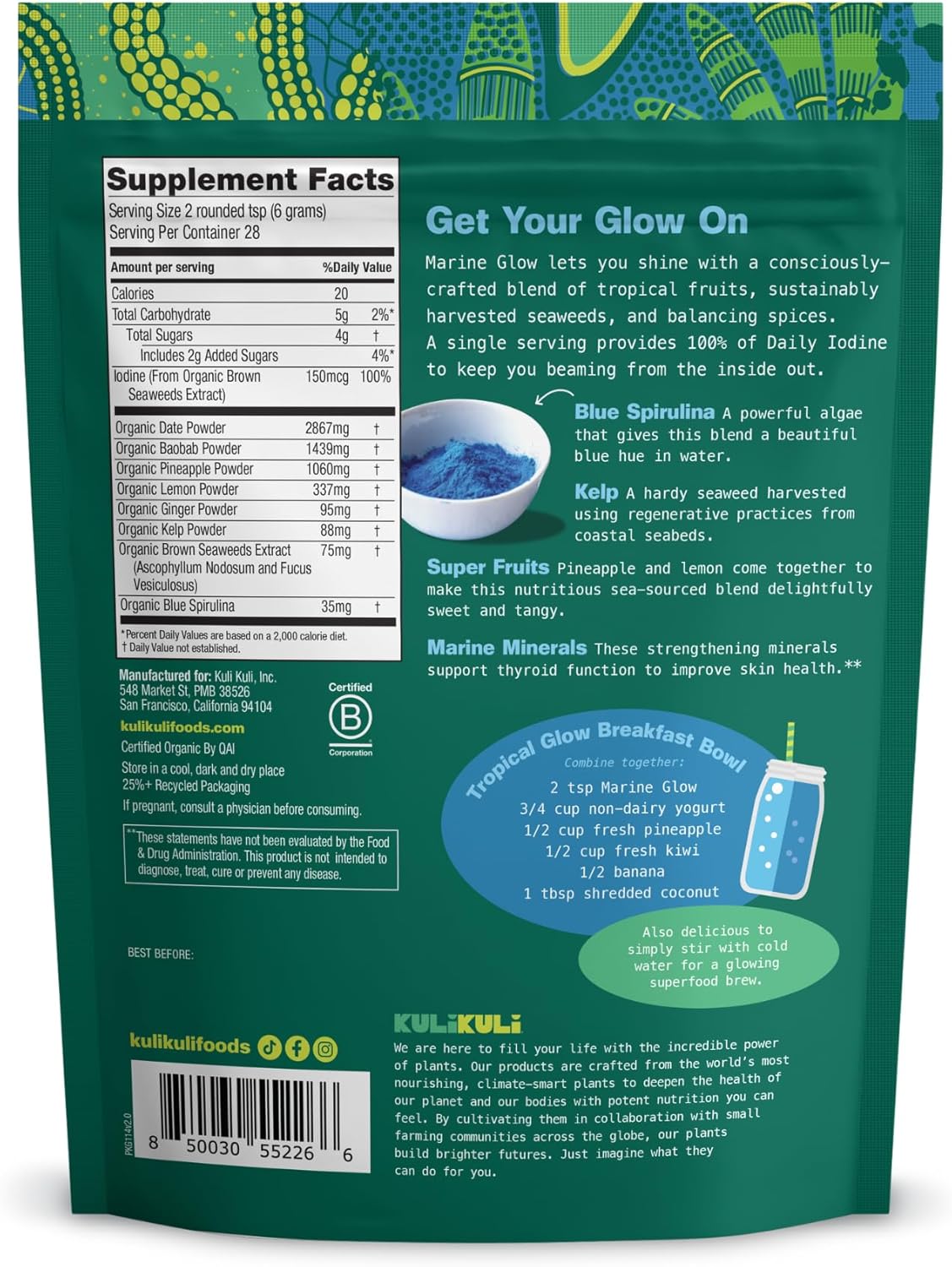 Kuli Kuli Organic Marine Glow Superfood Blend, 6 OZ