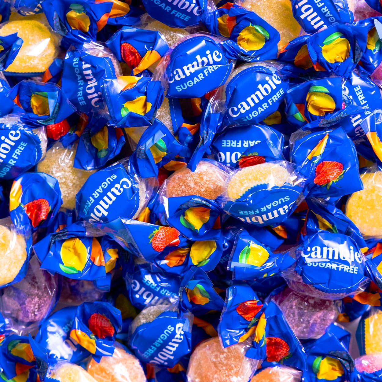 Cambie Sugar Free Gummies - 1 lb of Individually Wrapped Sugar Free Candy, Assorted Fruit Flavors, Diabetic Friendly, Keto, Low Carb, Vegan, Natural Flavors, Made in Italy