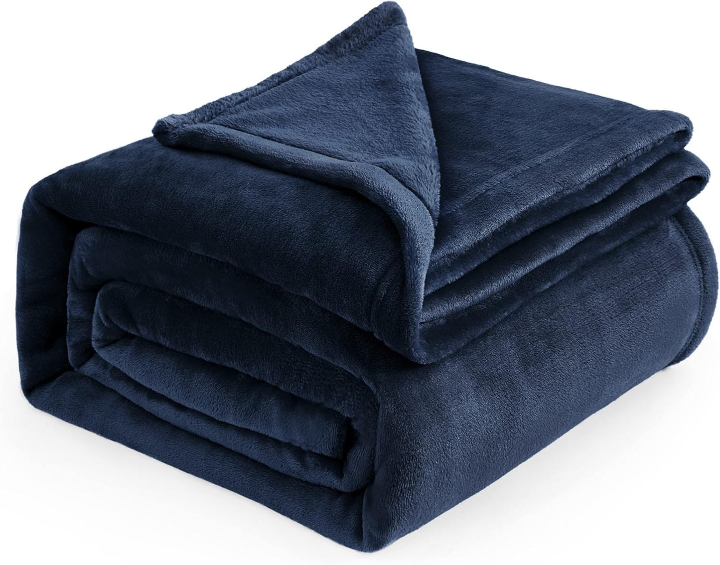 Bedsure Fleece Blanket California King Navy Blue - Lightweight Plush Fuzzy Cozy Soft Bed Blankets, 102x96 inches