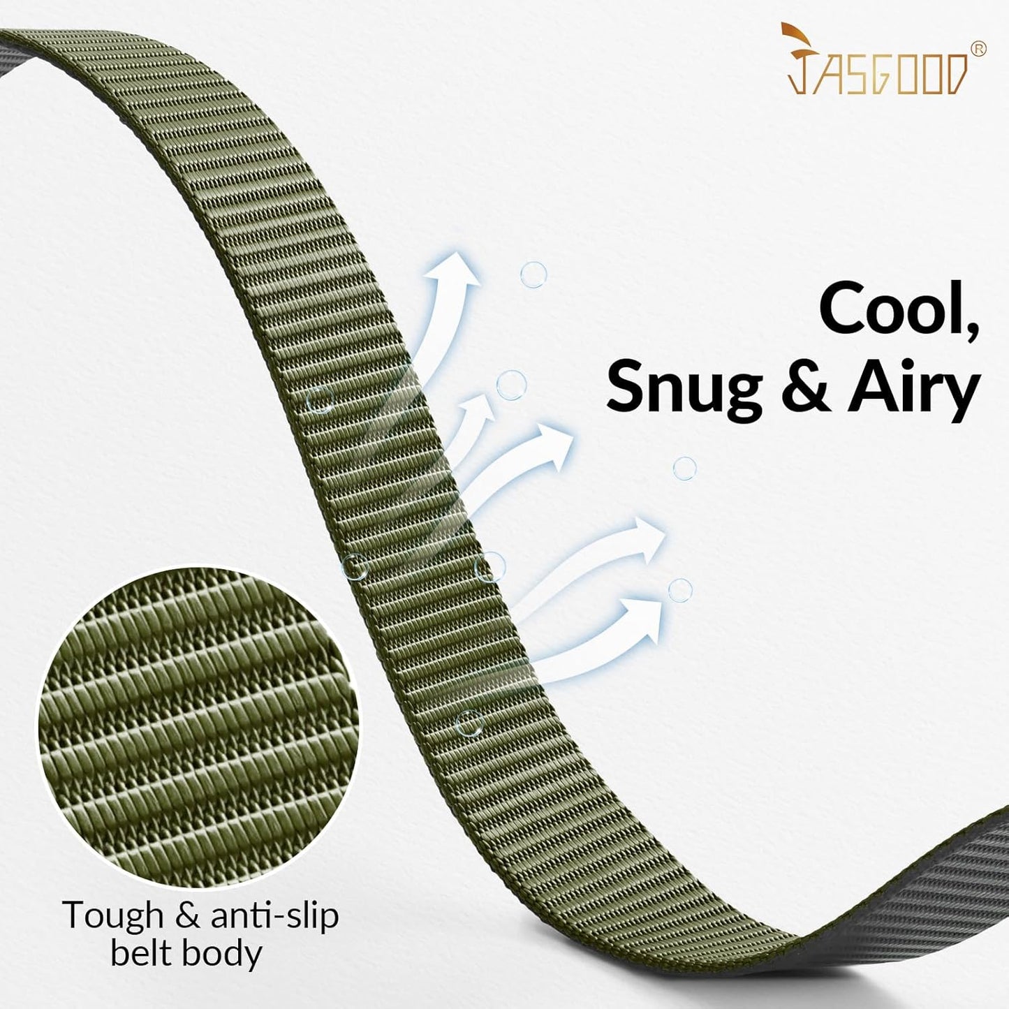 JASGOOD Nylon Canvas Breathable Military Tactical Men Waist Belt With Plastic Buckle