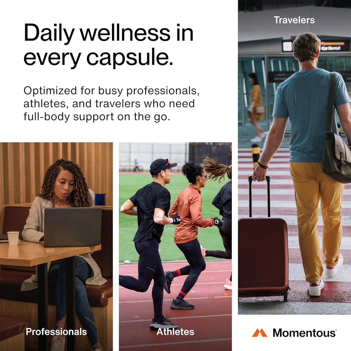 Momentous Essential Multivitamin for Women & Men - Complete Vitamin & Mineral Complex for Athletes & Wellness Enthusiasts - GMO- & Gluten-Free - NSF Certified for Sport - 30 Servings