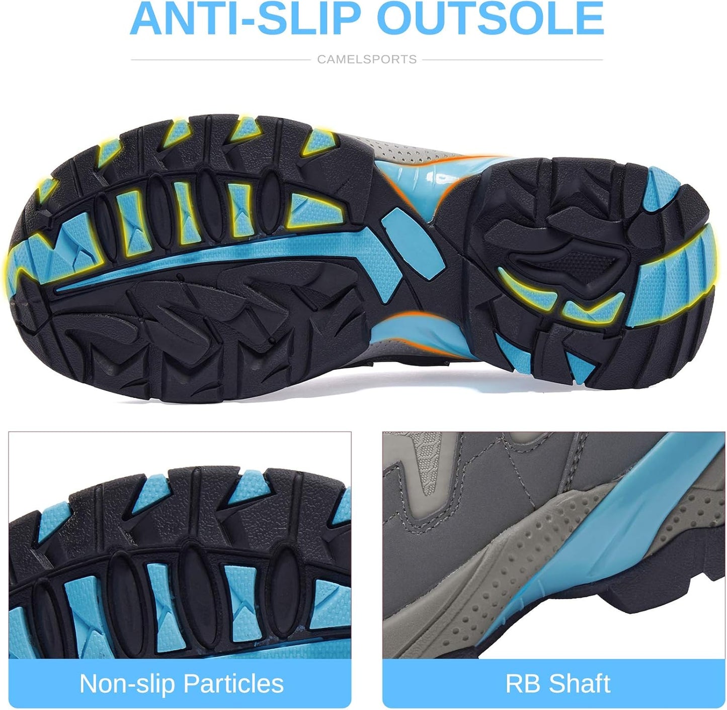 CAMELSPORTS Women's Hiking Shoes Waterproof Lightweight Trail Running Shoes Non-Slip Breathable Outdoor Sneakers for Trekking Walking