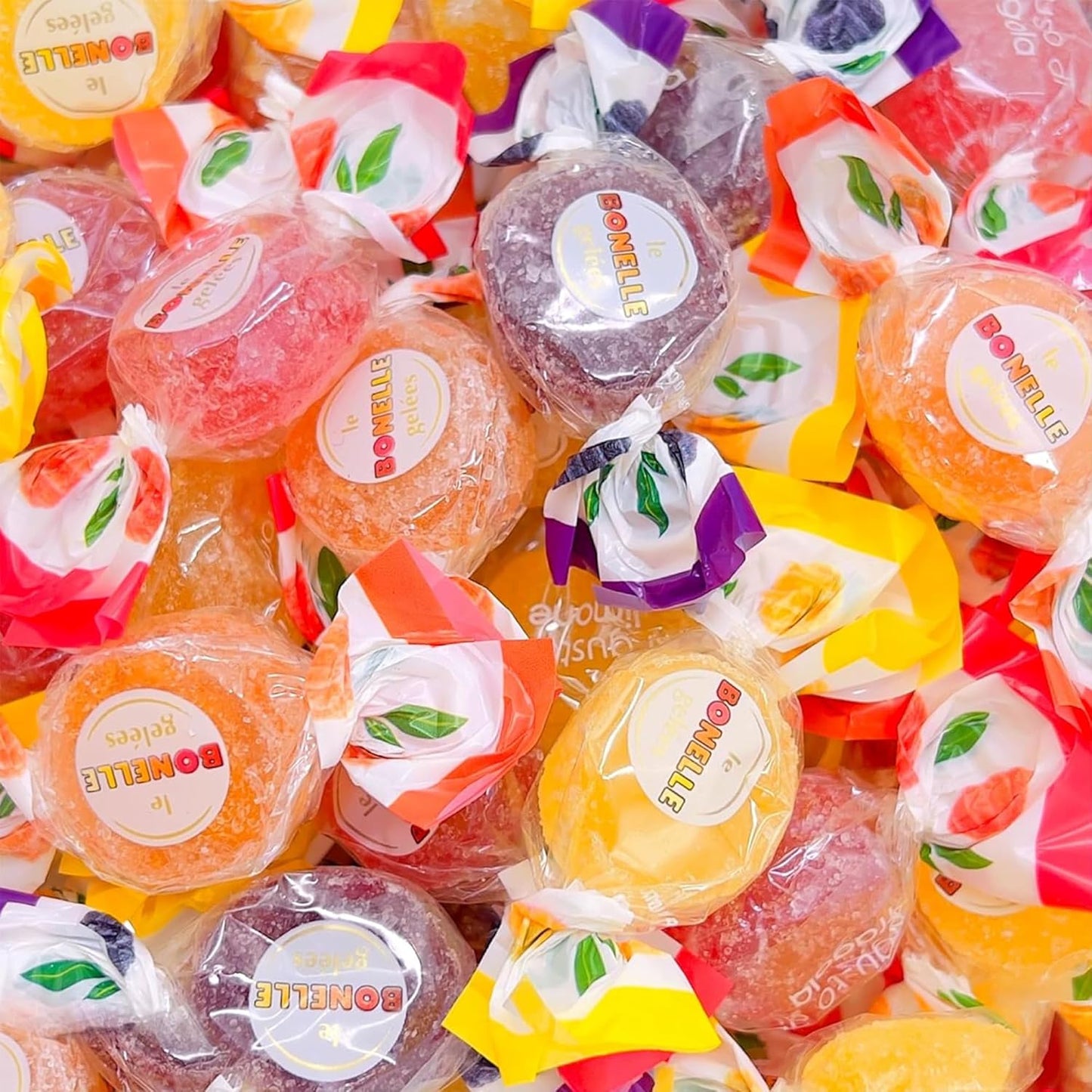 B0nelle Sugar-Free Italian Fruit Jelly Candy - 1 lb Assorted Individually Wrapped Jelly Fruit Candy - Delicious Mima's Summer Mega Sale Treats for Gifting & Sharing