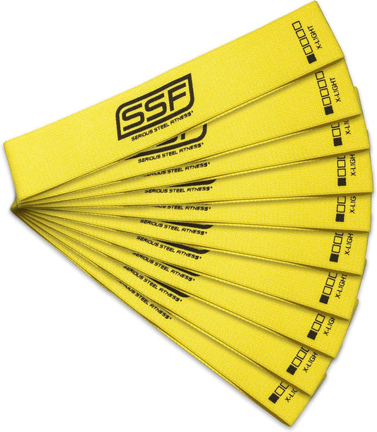 Serious Steel Fitness Fabric Mini Loop Non-Slip Resistance Band Set | Warm-Up, Physical Therapy, Glute Training, Speed and Agility Exercise Bands