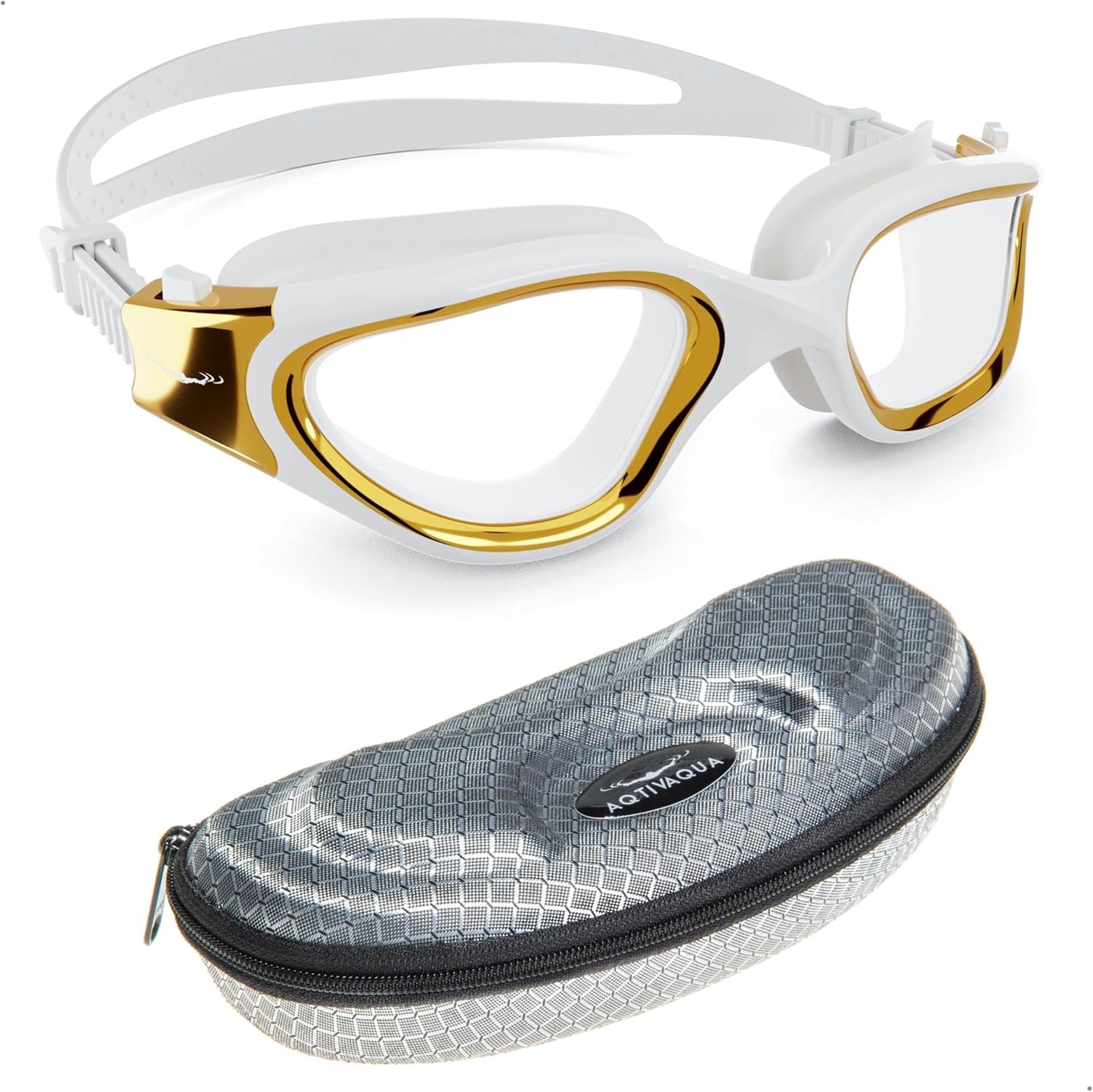 AqtivAqua Swimming Goggles, DX Wide View Swim Goggles for Adult Men Women, Anti Fog No Leaking