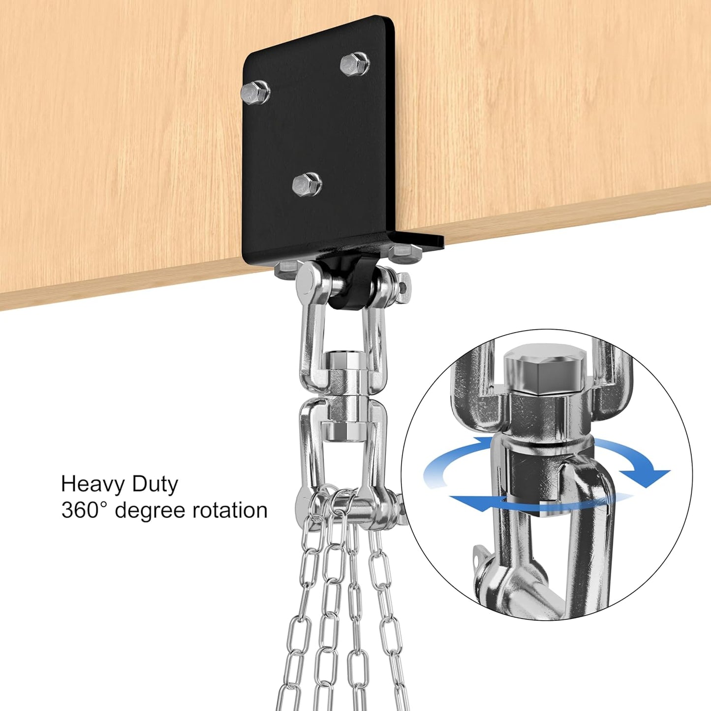 Heavy Bag Hanger for Heavy Bag Beam Mount 360° Rotation Boxing Bag Ceiling Mount I-Beam Punching Bag Hanger Beam Mount Hooks Fit Hanging Punching Bags and Swings (700 LB Capacity)