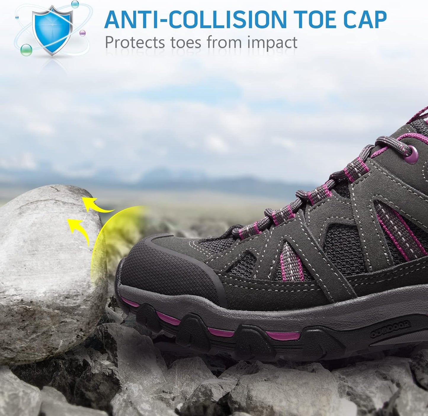 CAMELSPORTS Women's Hiking Shoes Breathable Trail Running Shoes Non-Slip Lightweight Outdoor Sneakers for Trekking Walking