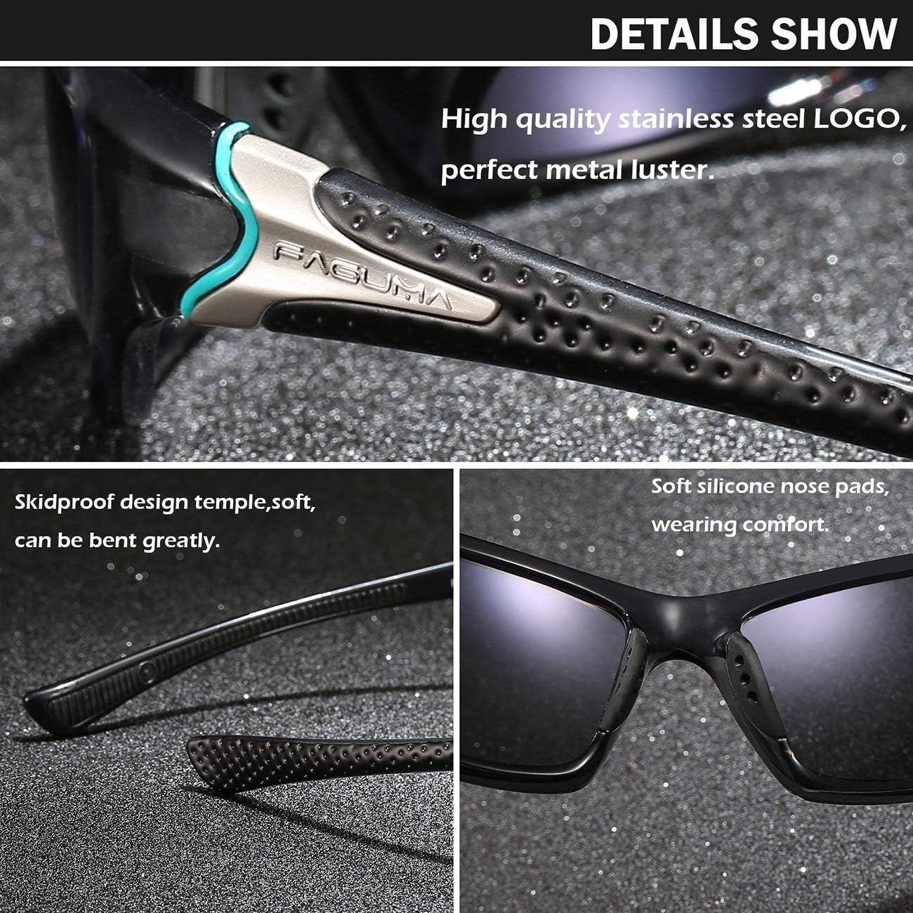 FAGUMA Sports Polarized Sunglasses For Men Cycling Driving Fishing UV400 Protection