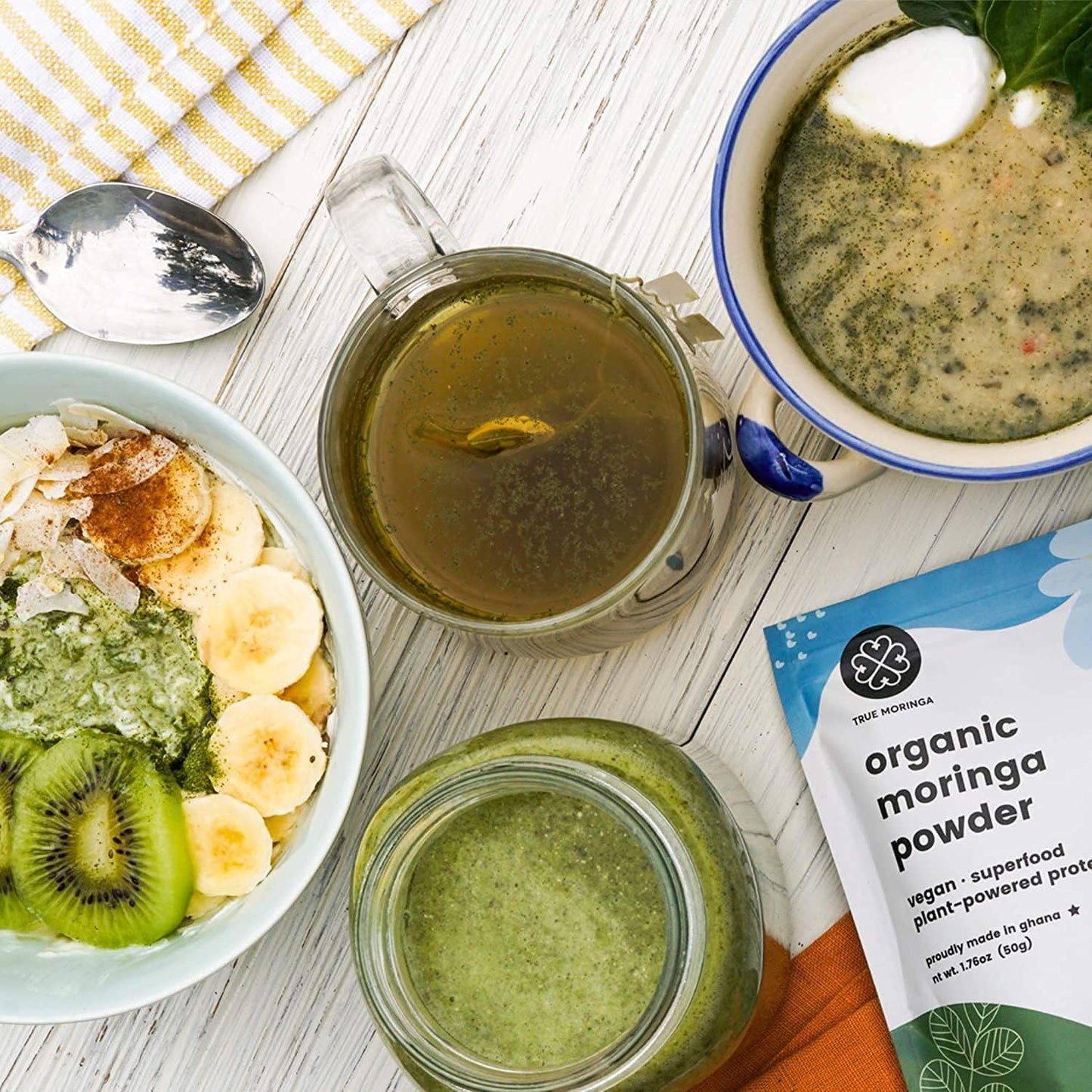 Organic Moringa Powder | 100% Regenerative Organic Raw Moringa Powder, Certified USDA. Non-GMO (250g)