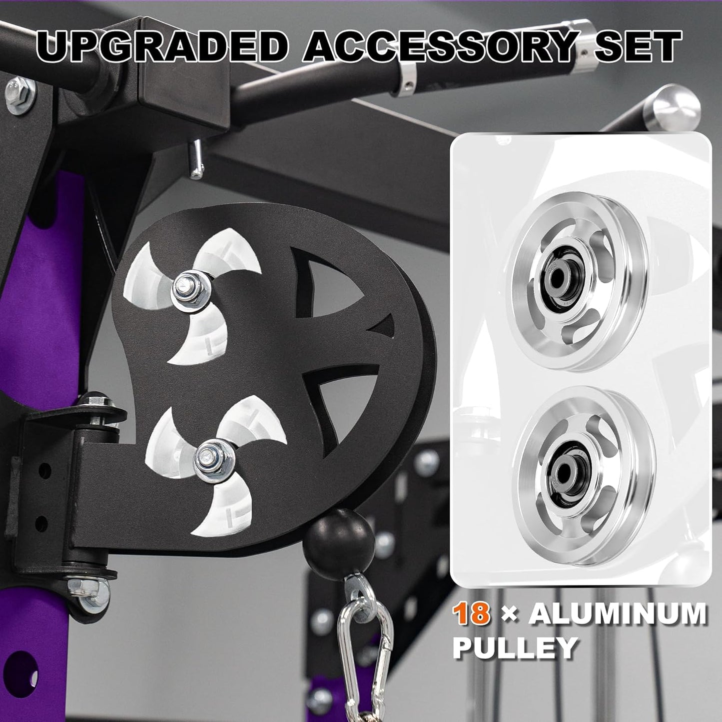 Smith Machine Home Gym with Aluminum Pulley Set- 2000lbs Capacity All-in-One Power Rack with Cable Crossover, Pull-Up Bar & Dip Station, Includes 18 Attachments, P107 Anvil