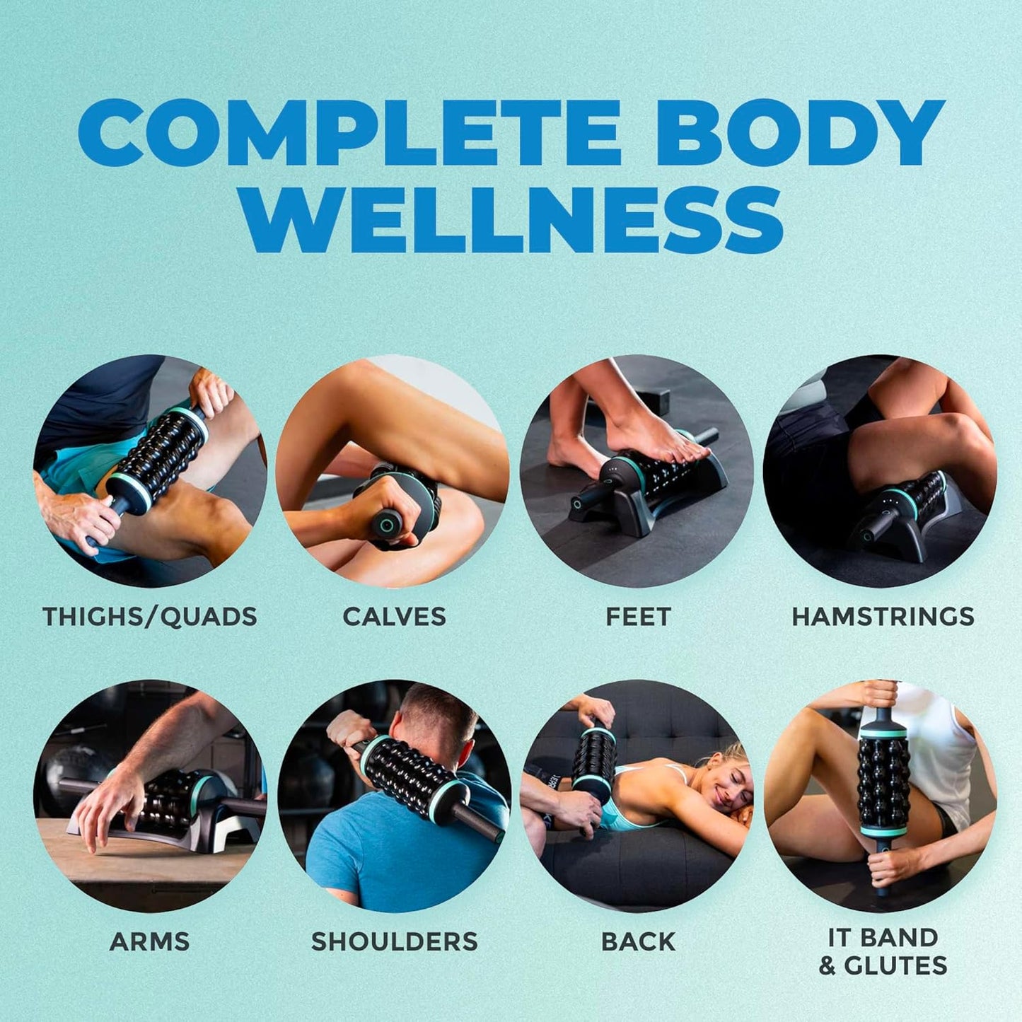 Chirp RPM Rolling Percussive Massager, Percussive Therapy, Whole Body Relief, Deep Tissue and Muscle Recovery, Percussion Massage, Rechargeable, Hands-Free Base, Powerful, 5-Speed Reversible Spin