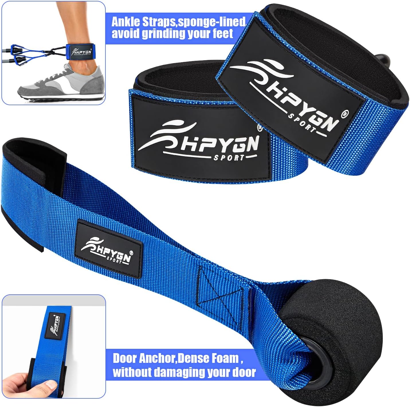 HPYGN Resistance Bands, Heavy Exercise Bands with Handles, Fitness Bands for Working Out, Workout Bands for Men, Weight Bands Set for Muscle Training, Strength, Slim, Yoga, Home Gym Equipment