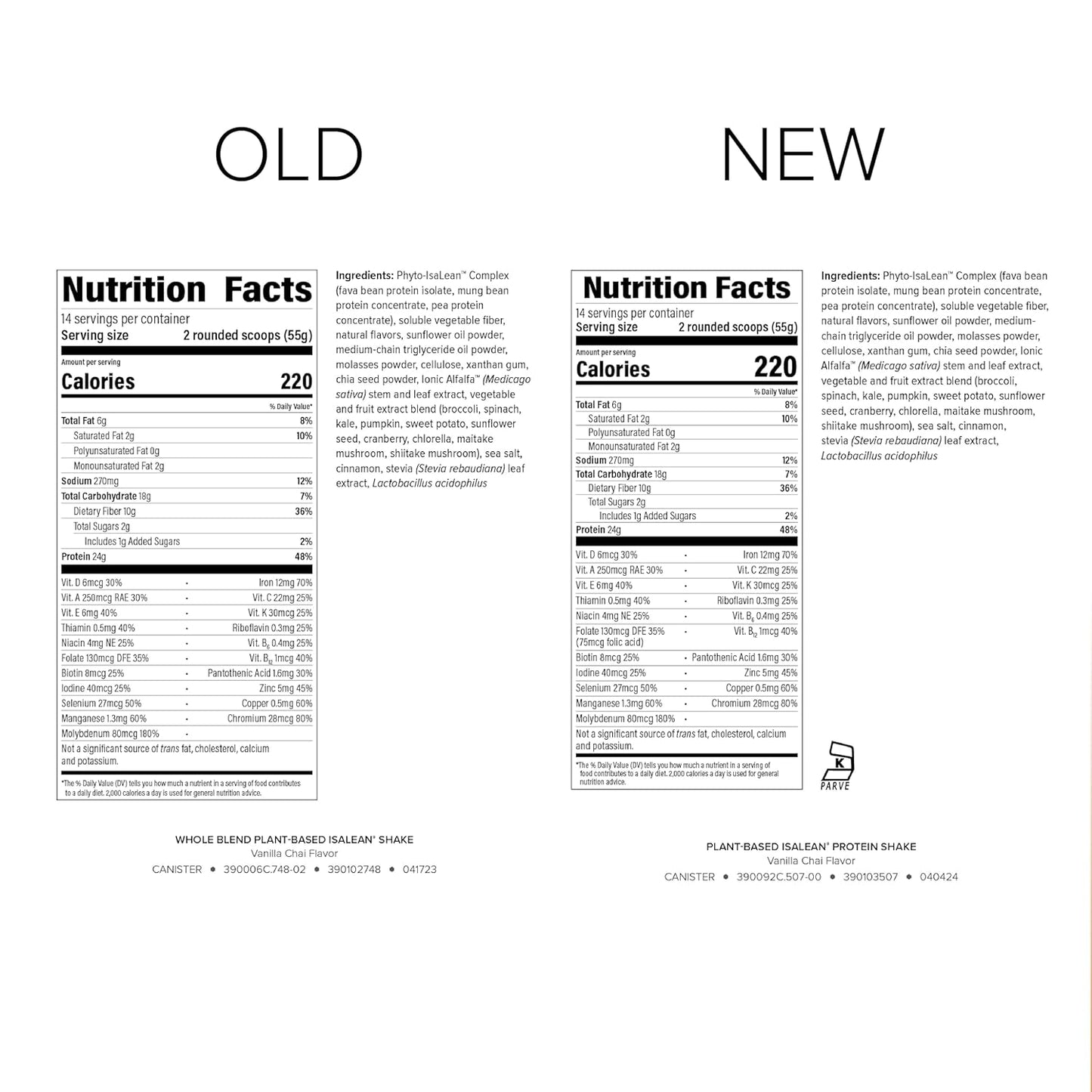 Isagenix Plant-Based IsaLean Protein Shake - Energy Powder with Whole-Food Sourced Vitamins - Supports Lean Muscle Growth & Healthy Metabolism - Gluten & Soy Free - Vanilla Chai, 27.2 oz (14 Servings)