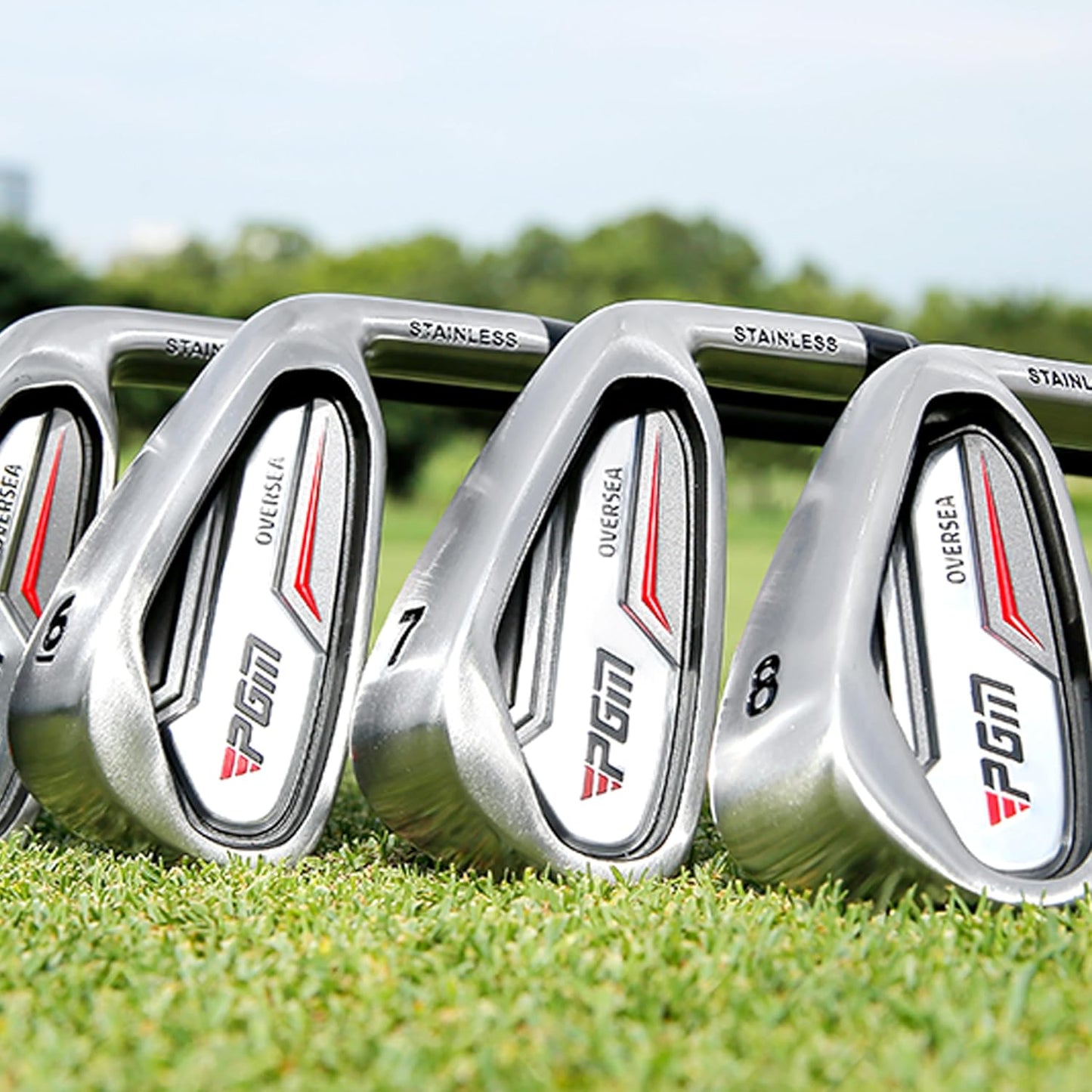 PGM Men's Oversea 9/12 Pieces Complete Golf Club Set with High-Strength Thin Face Design 460cc Driver High Forgiveness Ideal for Beginners