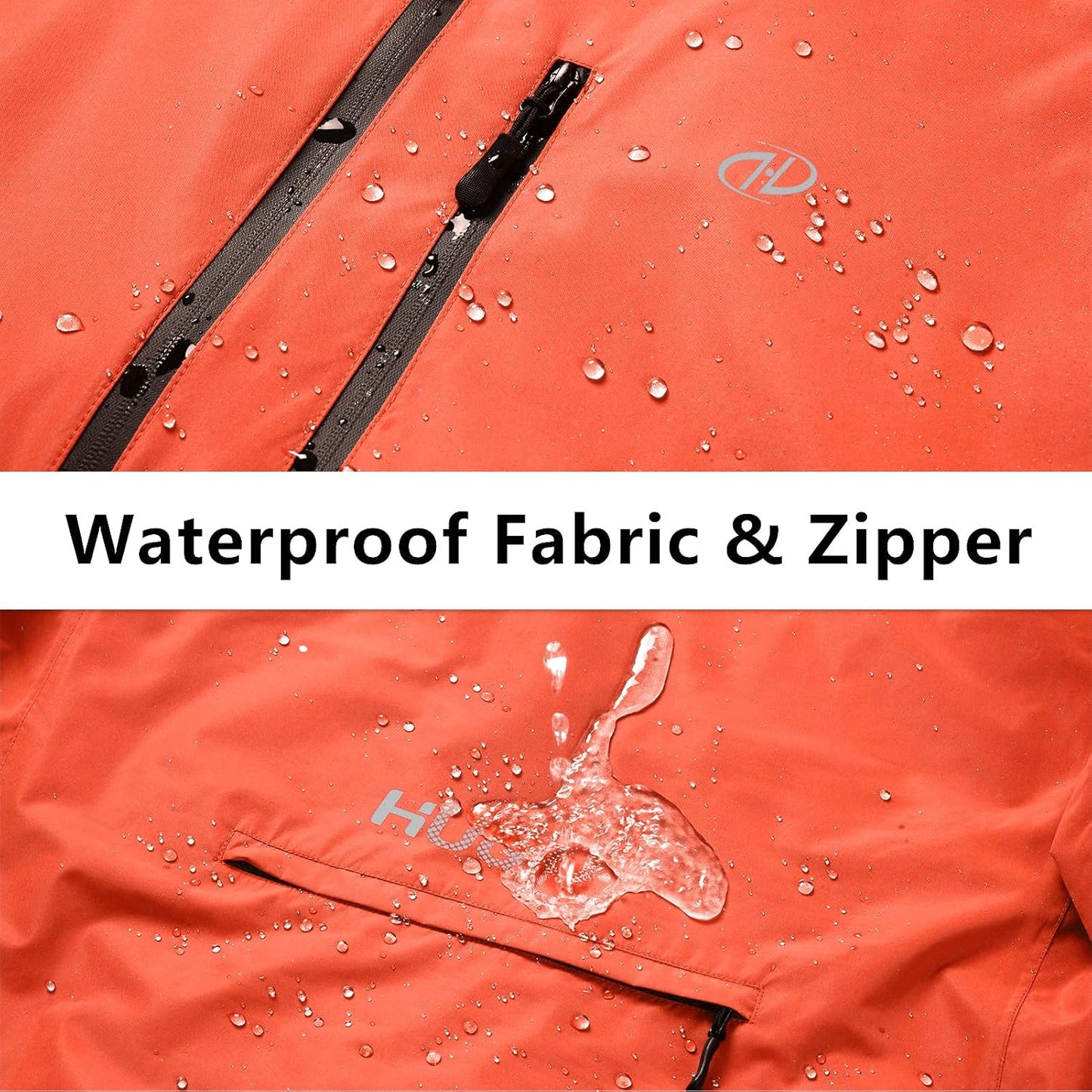 Men's Cycling Running Rain Jacket Lightweight Waterproof Biking Hiking Windbreaker Raincoat Reflective Packable