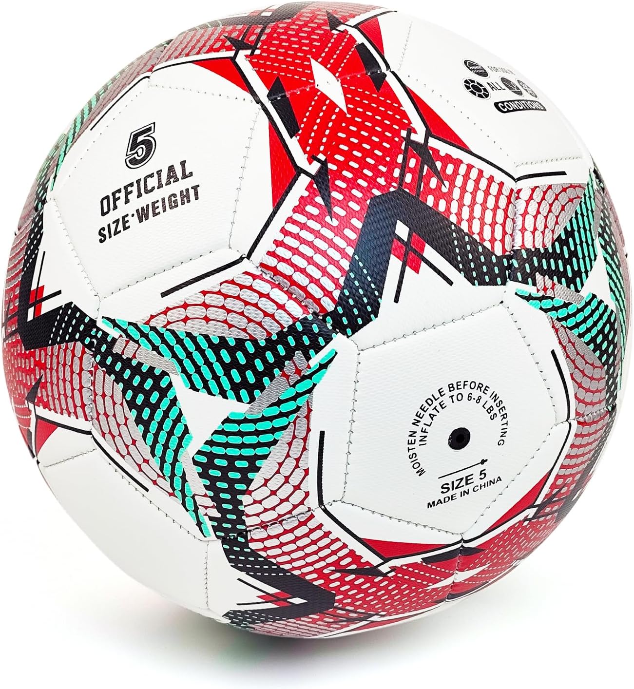 Soccer Balls Size 3 4 5 for Boys Girls Adults Training Soccer Ball for Lawn Indoor Outdoor Sports Red Blue Green Black White