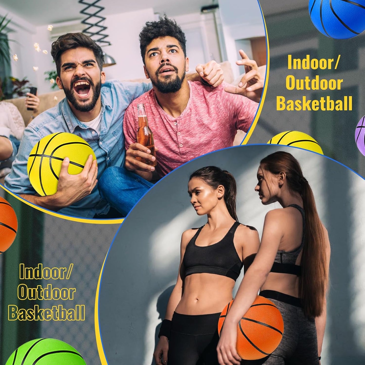 Jerify 12 Pack Official Size Rubber Basketballs for Kids Child Junior Youth Indoor Outdoor Sports Basket Balls with Pump Back to School Student Gifts Operation Christmas Bulk Items