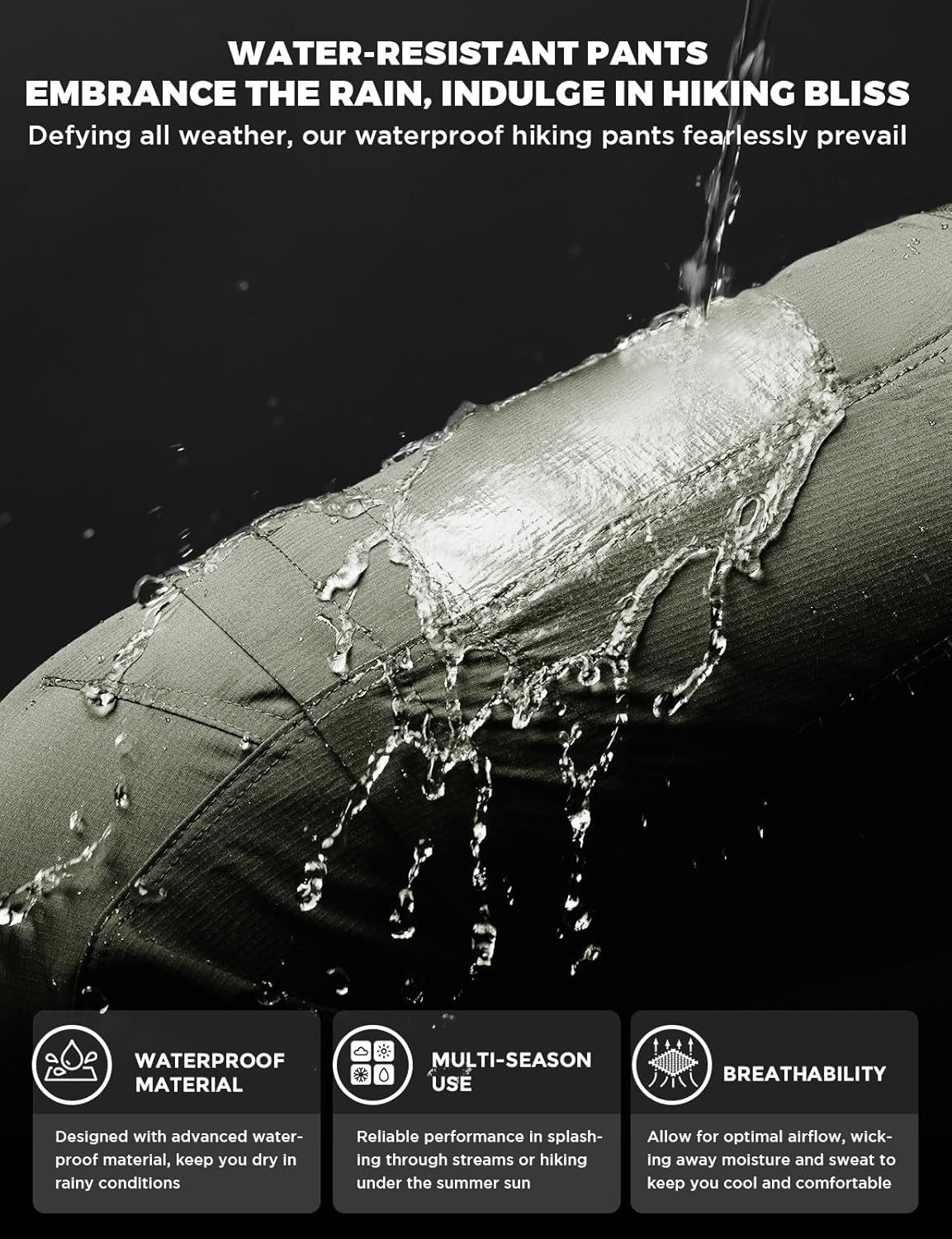 Wespornow Men's-Convertible-Hiking-Pants Quick Dry Lightweight Zip Off Breathable Cargo Pants for Outdoor, Fishing, Safari