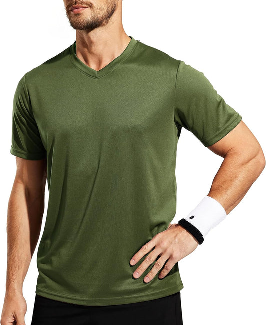 MIER Men's Quick Dry Workout Shirts Moisture Wicking Running Athletic Performance T-Shirts Recycled Polyester Top Tee