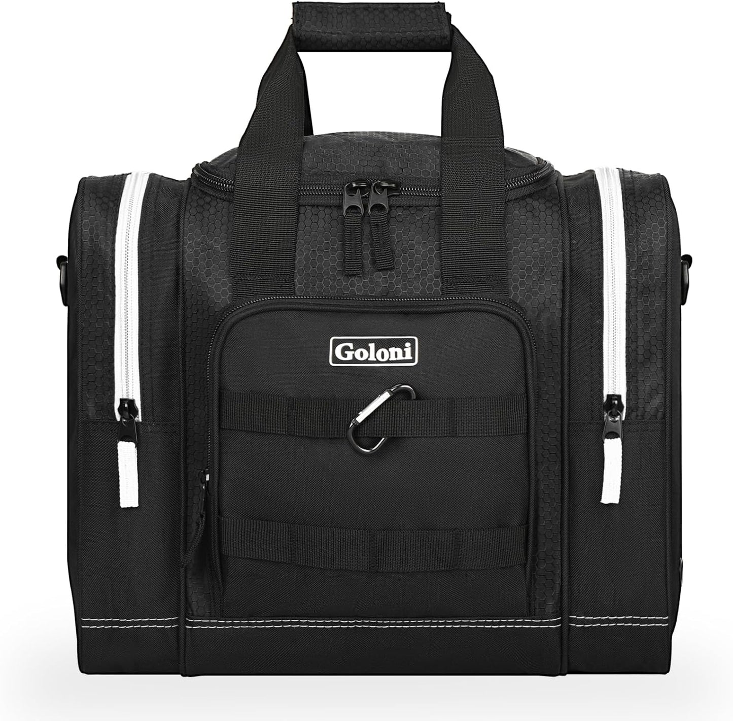 Goloni Bowling Ball Bag for Singer Ball with Padded Ball Holder, 2 Pockets fit Bowling Shoes Up to Mens Size 14 and Accessories