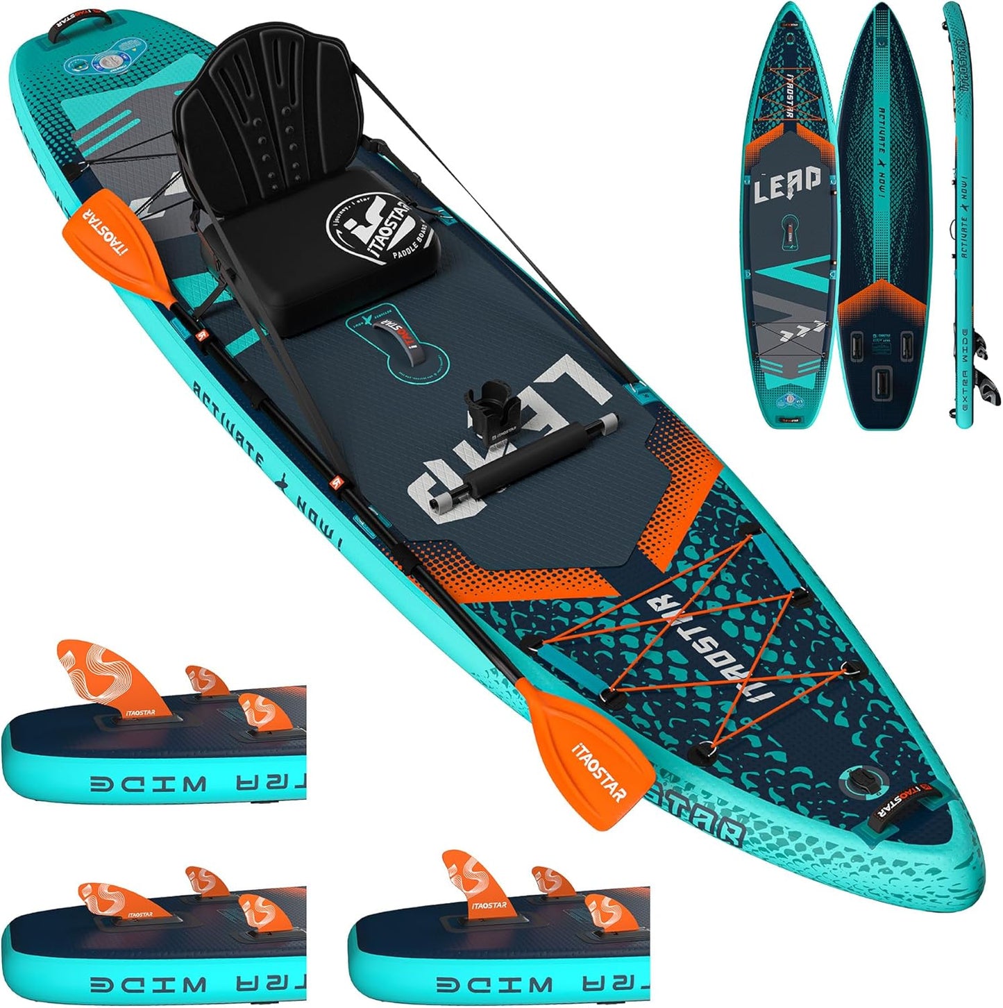 Lead 11‘ x 33" / 12’×35" Inflatable Stand Up Paddle Board - Premium SUP Board Kit - Ultra Stable Paddleboard for Adults & Youth - All Skill Levels - for Lakes, Oceans
