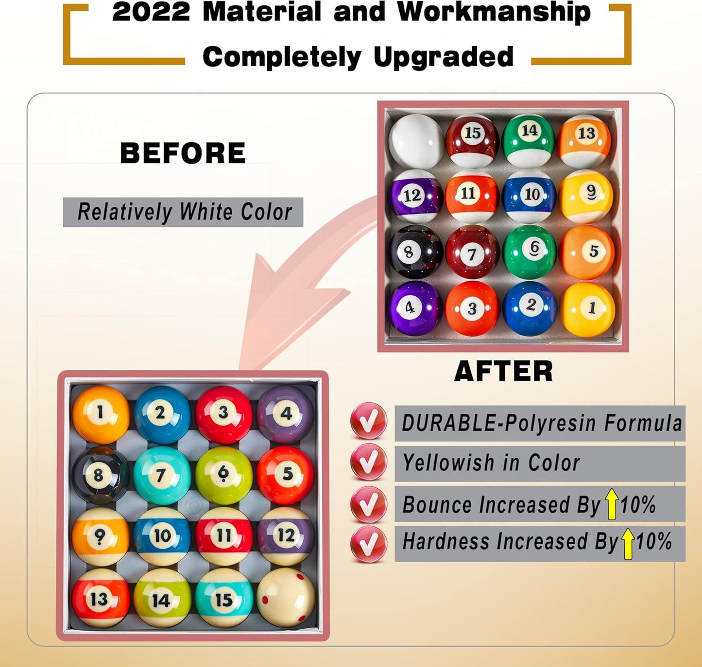 Premium Billiard Balls Pool Table Accessories 2-1/4" Regulation Size 16 Pool Balls Billiard Set