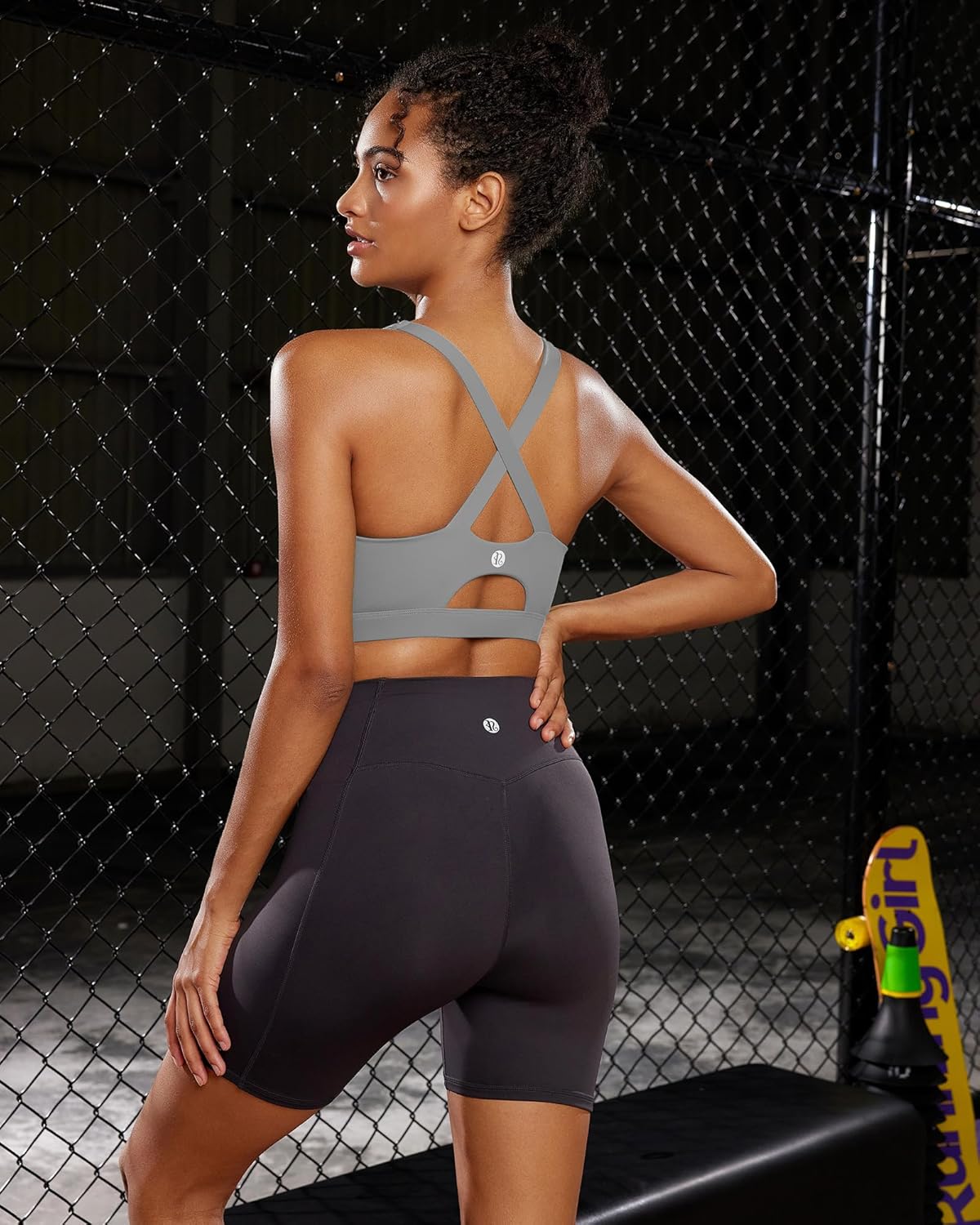 RUNNING GIRL Sports Bra for Women High Support Molded Cup Strappy Running Sports Bras with Sewn in Pads