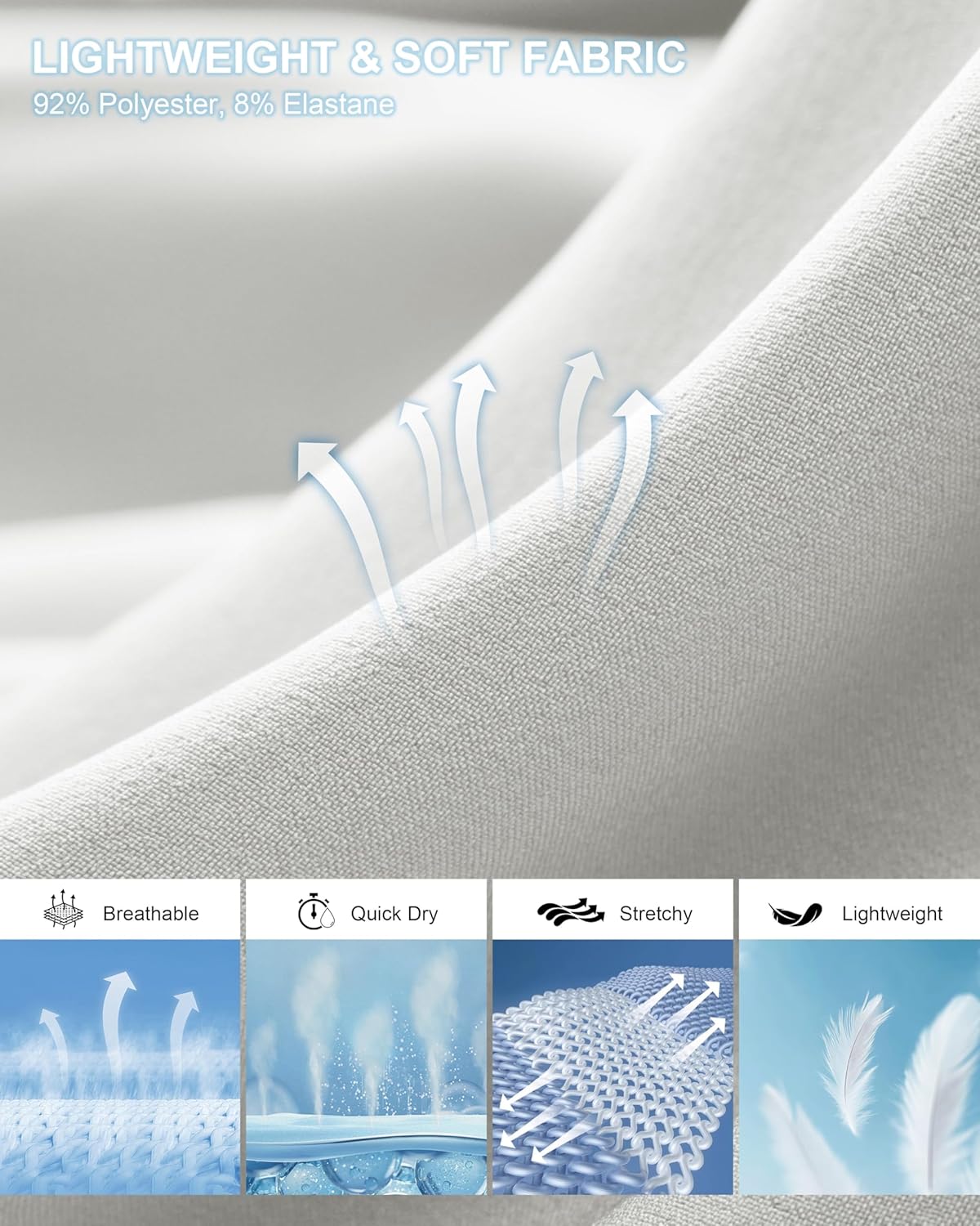 Pudolla Men's Casual Shorts 7"/9" Lightweight Golf Shorts with 3 Pockets Stretch Quick Dry Comfy Work Shorts