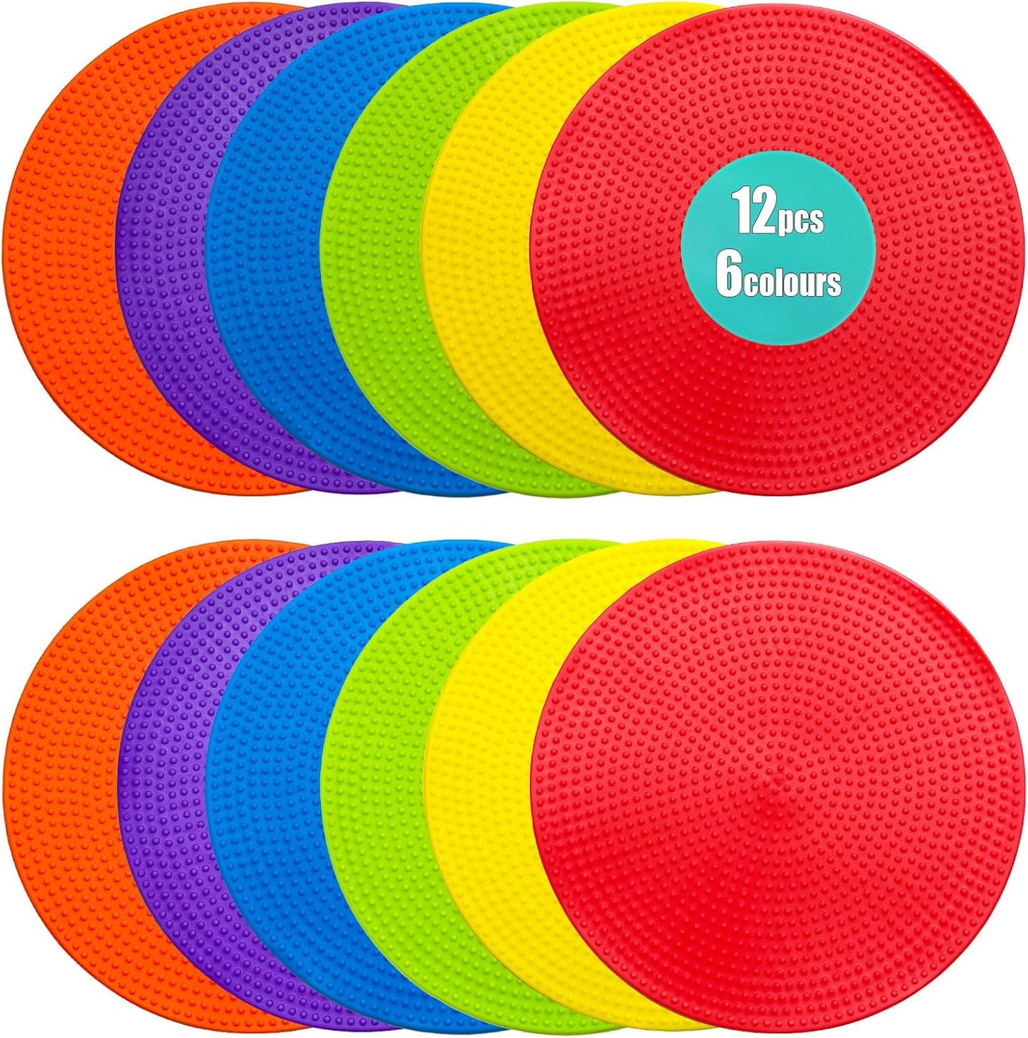 Spot Markers 4.72/9 Inch 12/24/36 Pcs Anti-Slip Agility Floor Markers,Colorful Flat Field Gym Classroom Floor Spots Set for Indoor Outdoor Soccer Basketball Sports Speed Training and Drills