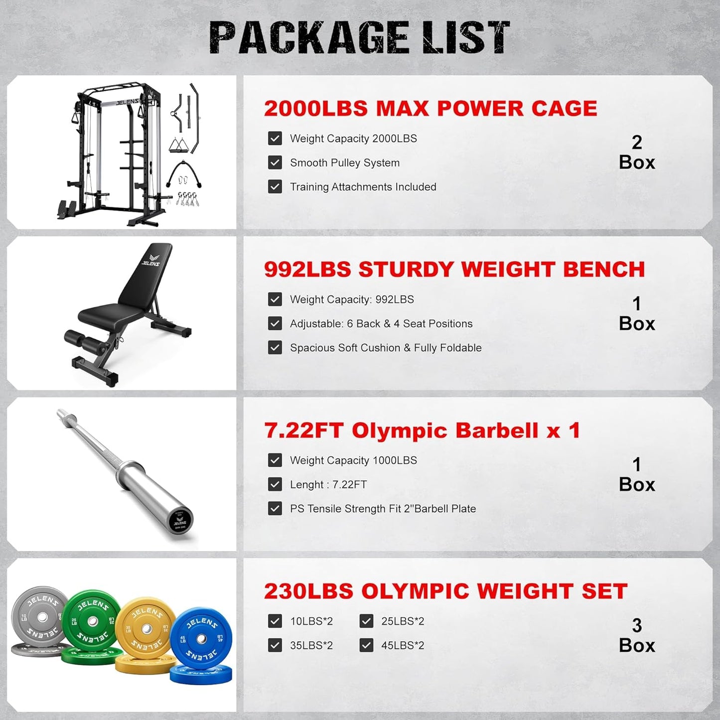 Power Cage, 2000LBS Multi-Function C21 Power Rack with Dual Pulley Cable Crossover System, All-in-One Squat Rack with More Training Attachments