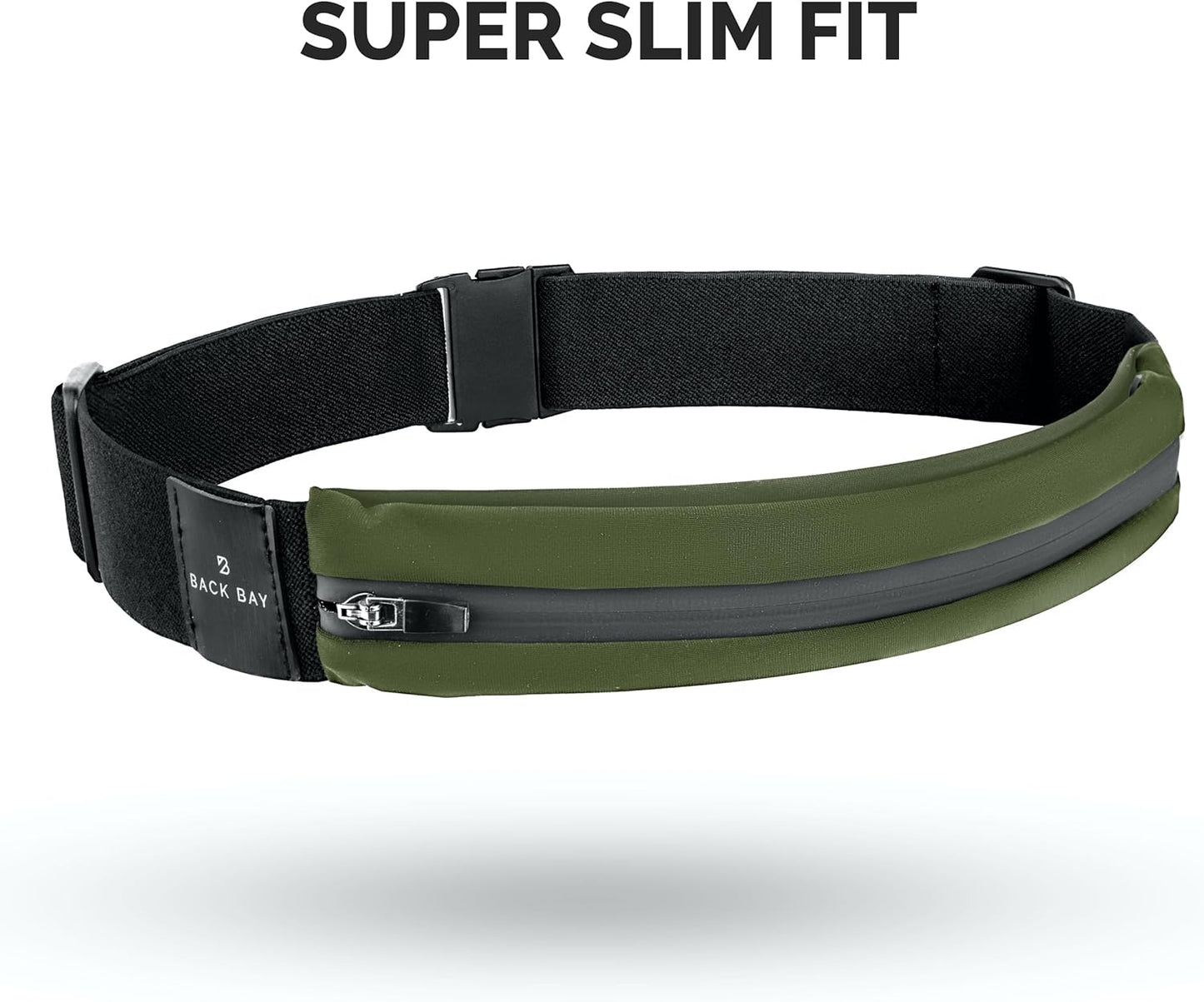 Back Bay Slim Running Belt for Women & Men [Fits ALL Phones], Runners Fanny Pack for Men, Money Belt, Running Gear Gift, Waist Bag Workout Gear, iPhone Runner's Phone Holder Waist Pack