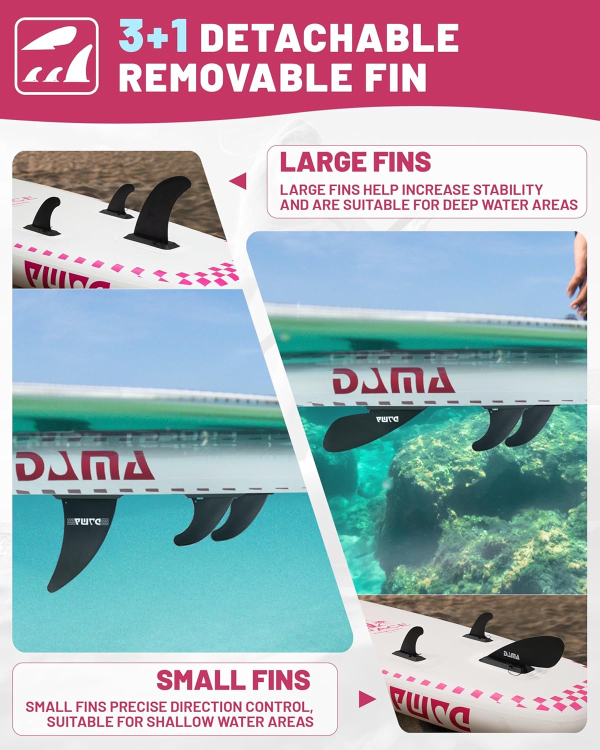 DAMA 11'*34"*6" Inflatable Paddle Board, Paddle Boards for Adults,Sup,Lightweight and Durable, Easy to Inflate, Versatile in Style, Fully Functional, Equipped w/High Grade Accessories.