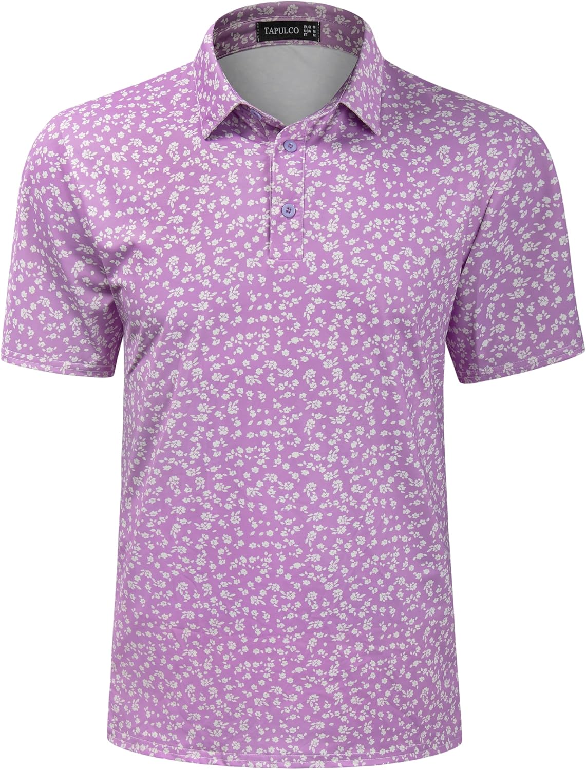 TAPULCO Mens Quick Dry Polo Shirts Camouflage Pattern Performance Athletic Lightweight Breathable Casual Golf Tshirts