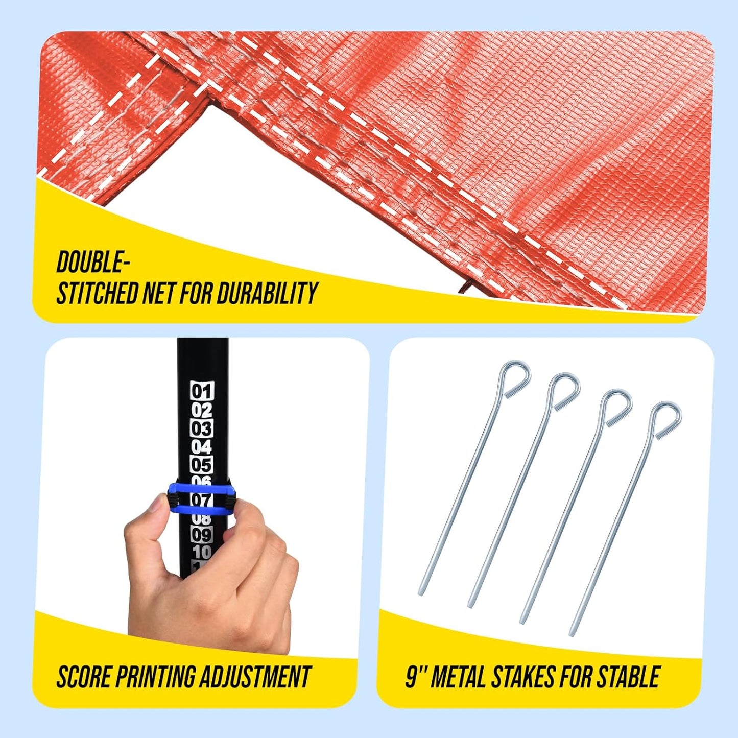 Outdoor Portable Volleyball Net Set System for Backyard - Quick & Easy Setup Adjustable Height Poles, PU Volleyball, Pump and Carrying Bag