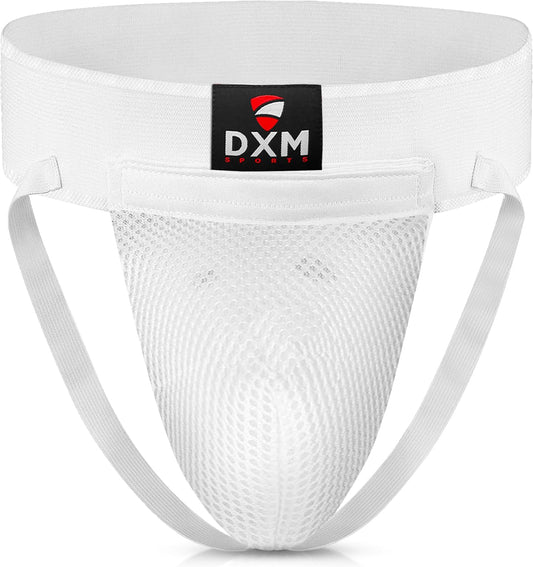 DXM SPORTS Boxing Groin Protector Men – Adjustable Groin Guard for Kickboxing, Taekwondo Sparring Gear, Muay Thai, Martial Arts Training