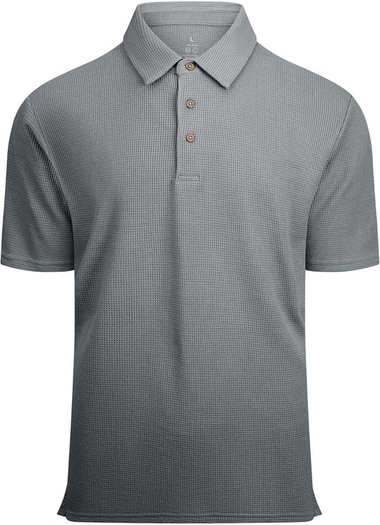 WARHORSEE Golf Polo Shirts for Men Short Sleeve Wrinkle Free 4 Way Stretch Moisture Wicking Performance Collared Tshirts