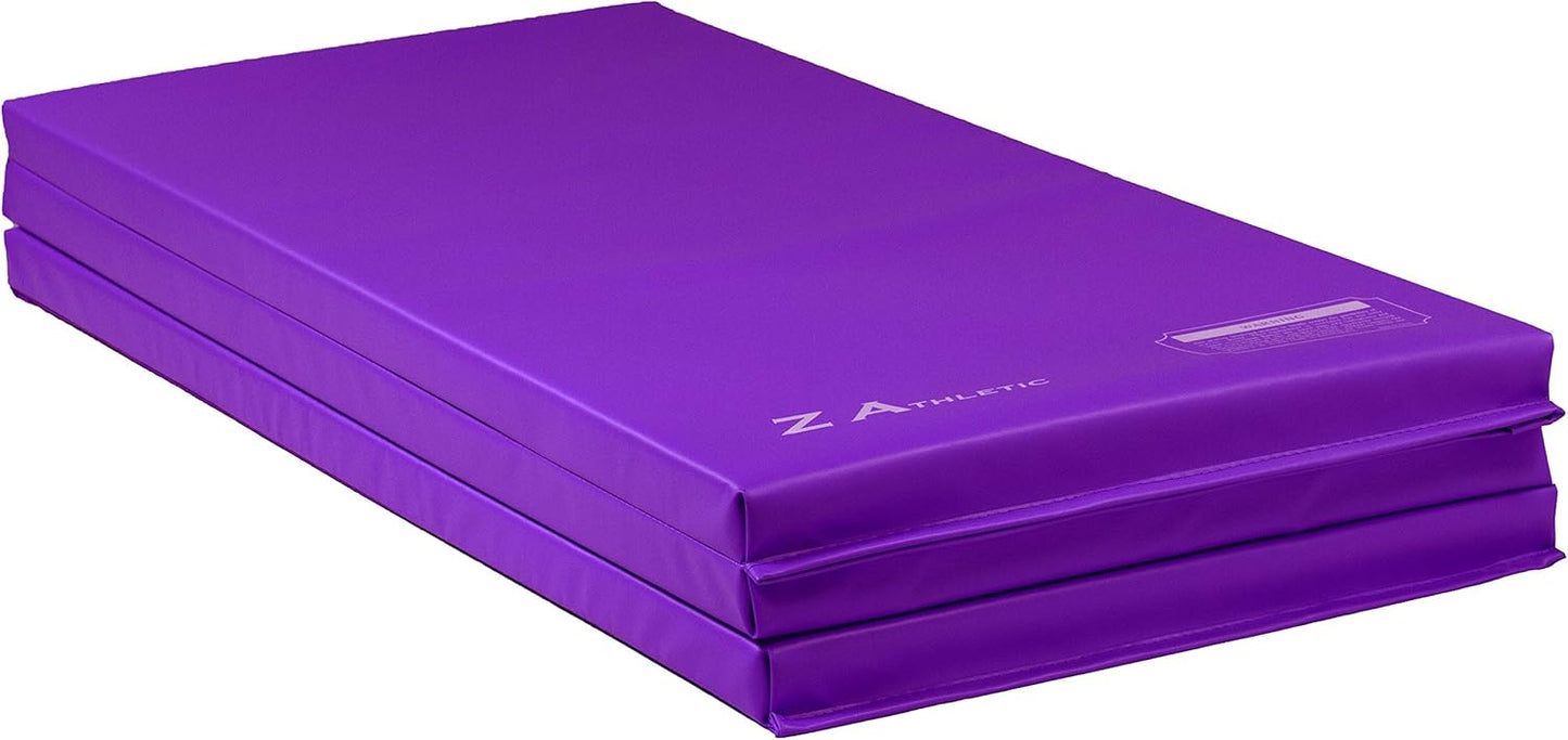 Z Athletic Folding Mat for Gymnastics, Tumbling, Cheerleading, and More, 4 Ft x 6 Ft x 2 In