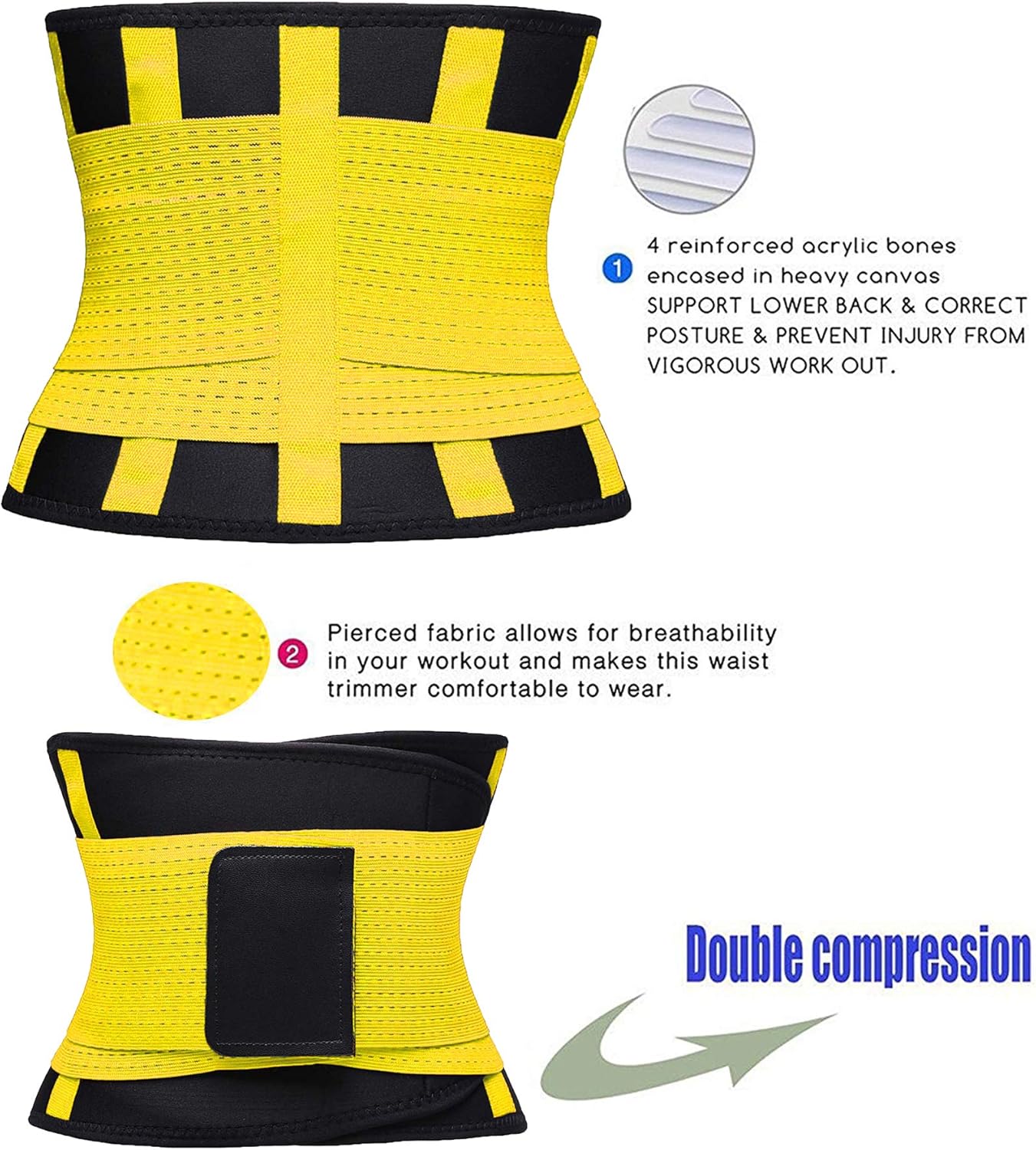 VENUZOR Waist Trainer Belt for Women - Waist Cincher Trimmer - Slimming Body Shaper Belt - Sport Girdle Belt (UP Graded)