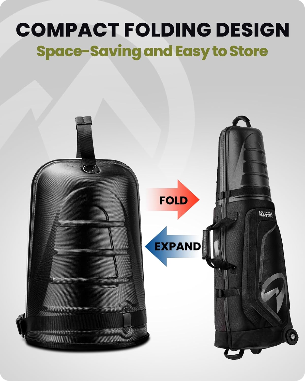 OutdoorMaster Golf Travel Bags for Airlines with Wheels and Hard Case Top, Protect Golf Clubs, Lightweight and Easy to Maneuver, Upgrade Version