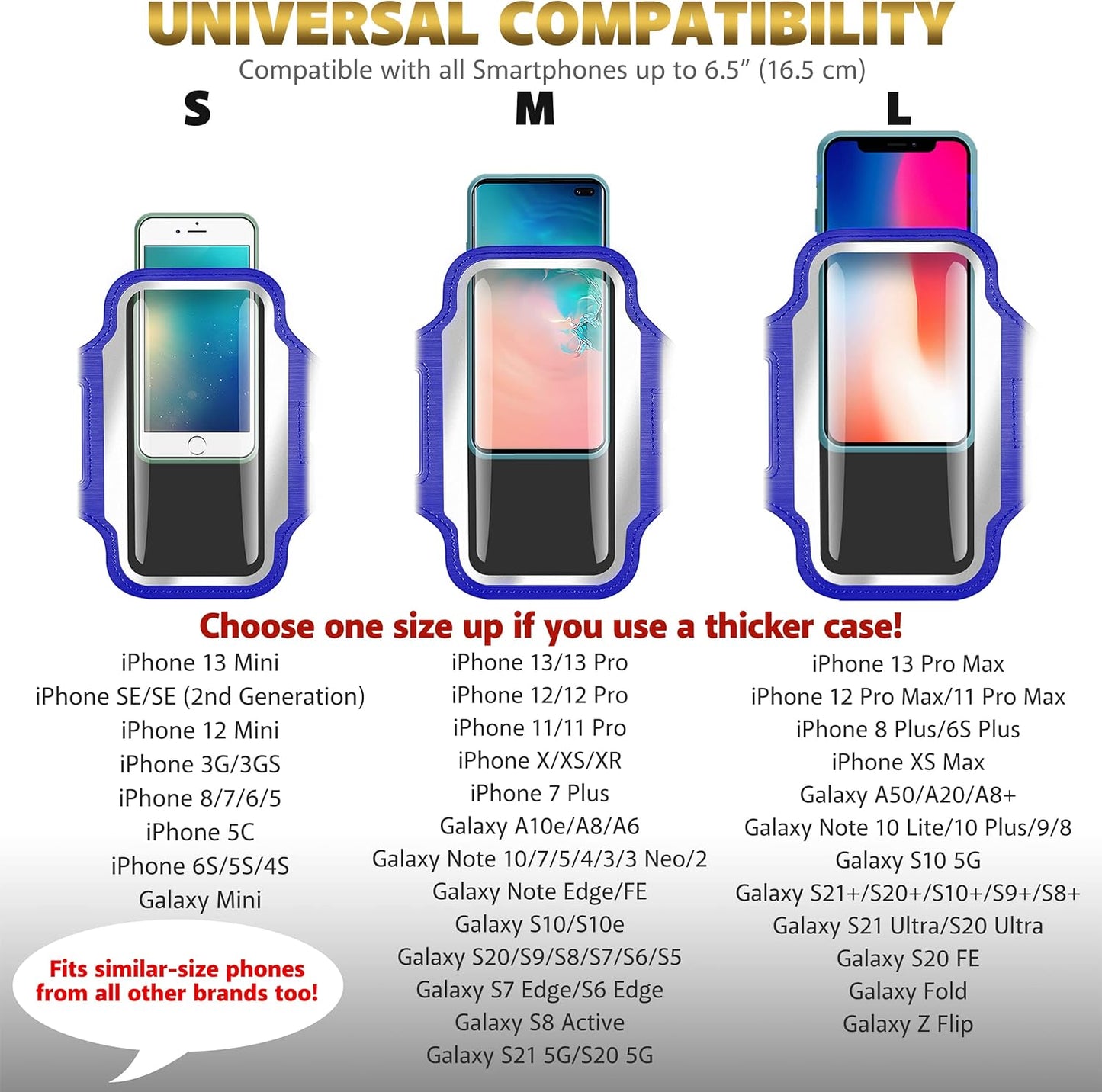 TRIBE Running Phone Holder Armband. iPhone & Galaxy Cell Phone Sports Arm Bands for Women, Men, Runners, Jogging, Walking, Exercise & Gym Workout. Fits All Smartphones. Adjustable Strap, CC/Key Pocket