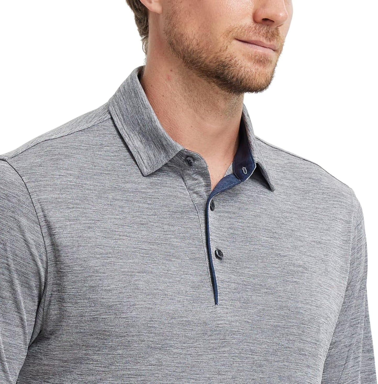 M MAELREG Golf Shirts for Men Short Sleeve Dry Fit Casual Striped Performance Moisture Wicking Collared Mens Polo Shirts