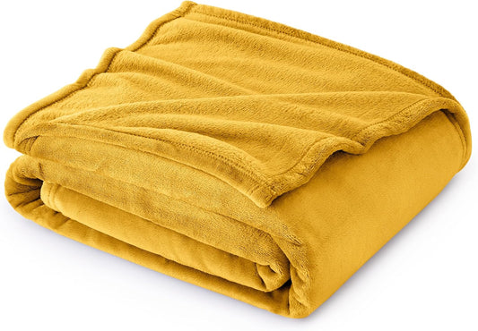 Bedsure Gold Fleece Throw Blanket - 300GSM Blankets for Couch, Sofa, Bed, Soft Lightweight Plush Cozy Throws for Toddlers, 50x60 inches